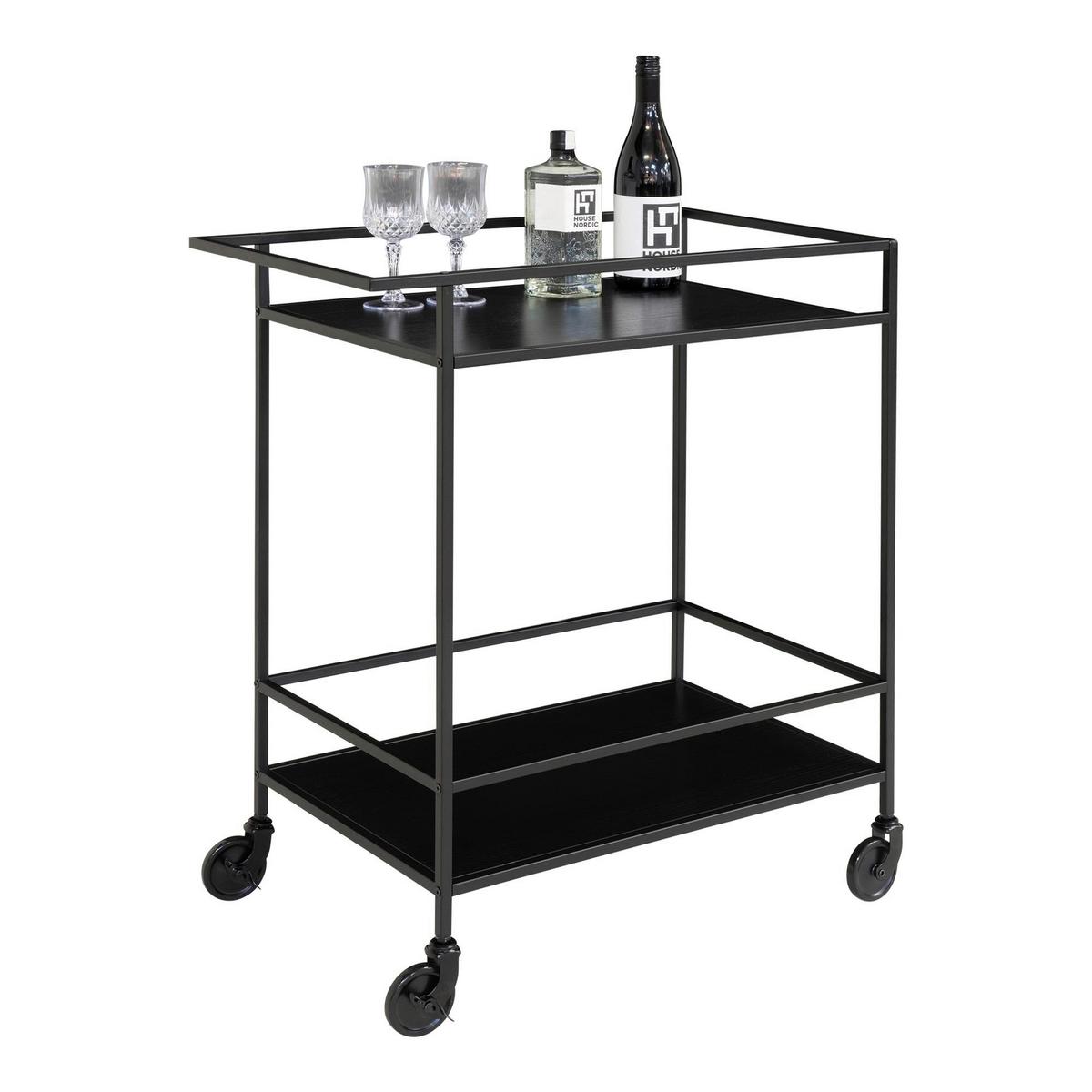 Servierwagen Vita Schwarz B: 40 Cm - Schwarz, Basics, Holzwerkstoff/Metall (40/79/68cm)