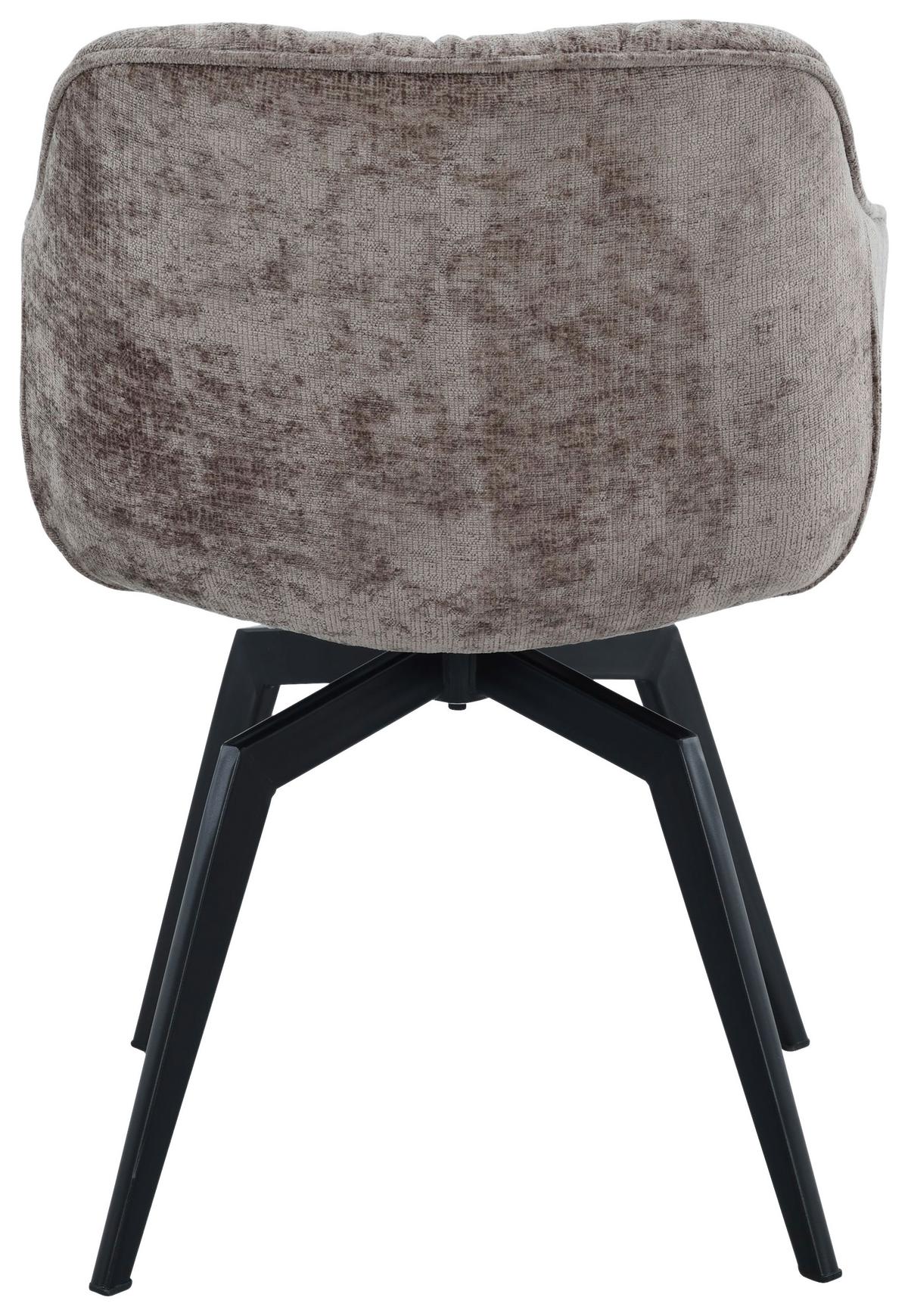 Armlehnstuhl Avegno Hellbraun/Schwarz B: 59,5 cm - Hellbraun/Schwarz, MODERN, Textil/Metall (59,5/84/63,5cm) - Livetastic