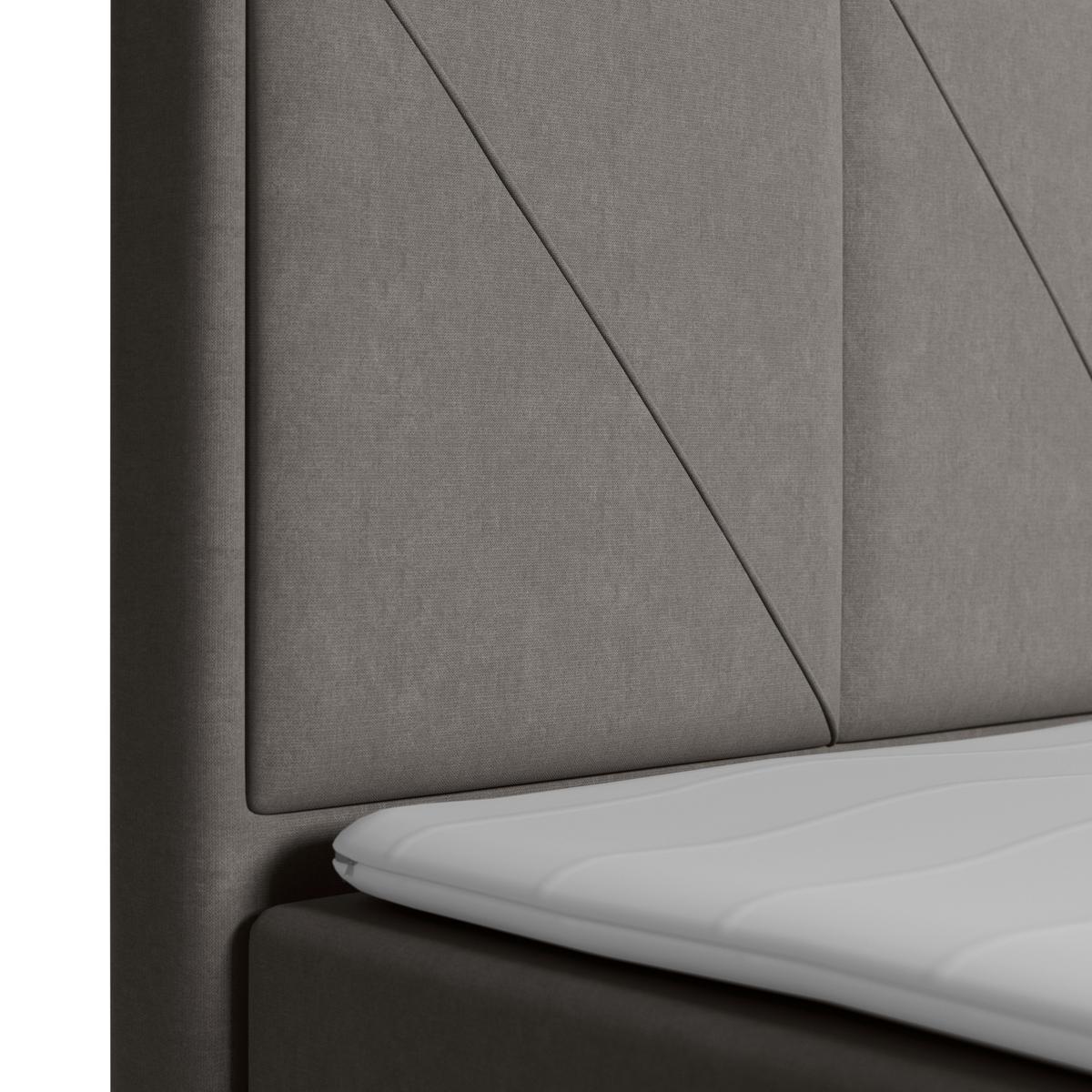 Boxspringbett Mit Bettkasten Oslo 180x200 Cm Hellgrau - Hellgrau/Schwarz, MODERN, Holzwerkstoff/Kunststoff (180/200cm) - MID.YOU