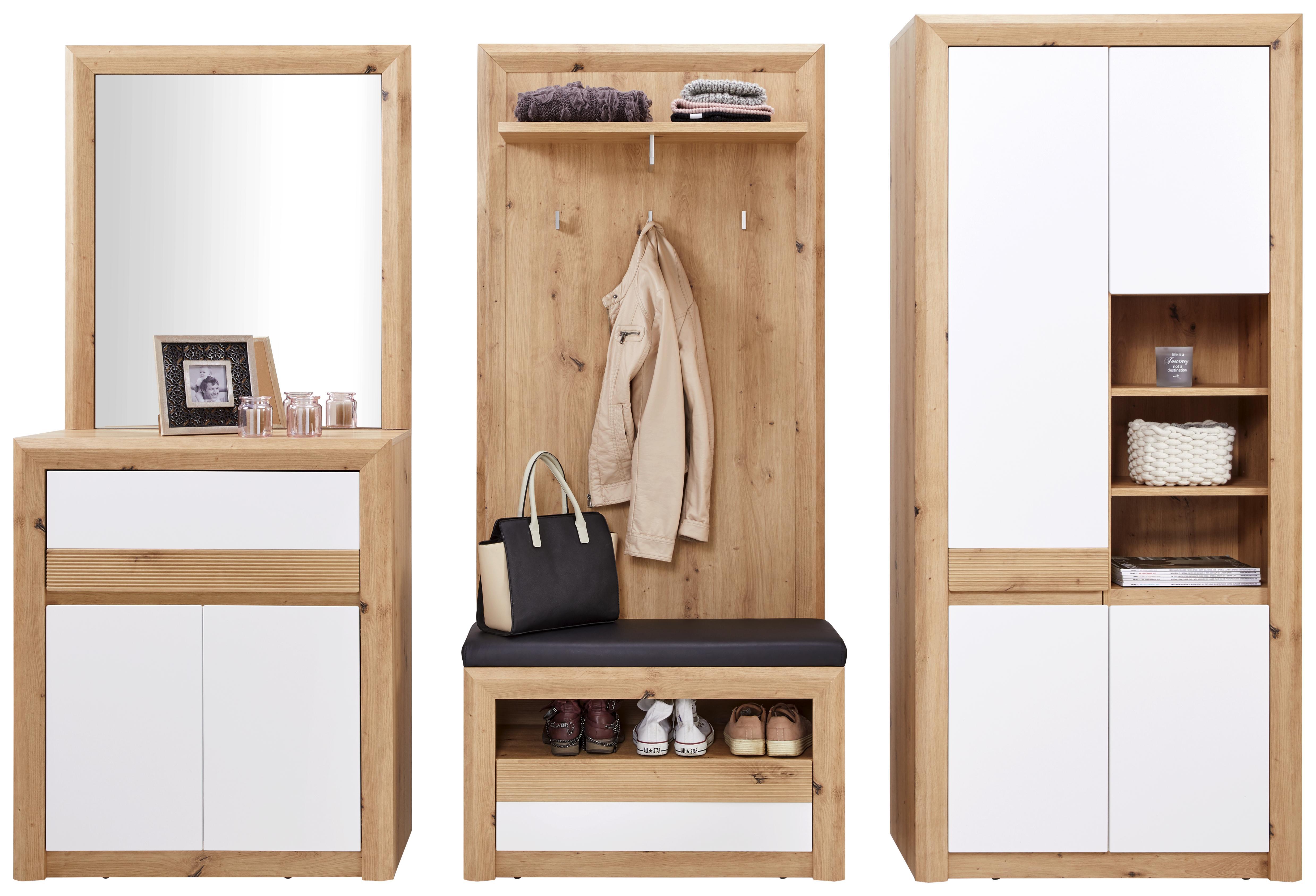 Garderobenkombination Kashmir New 6 B:252cm - Eichefarben/Weiß, MODERN, Holzwerkstoff (252/192/41cm) - James Wood