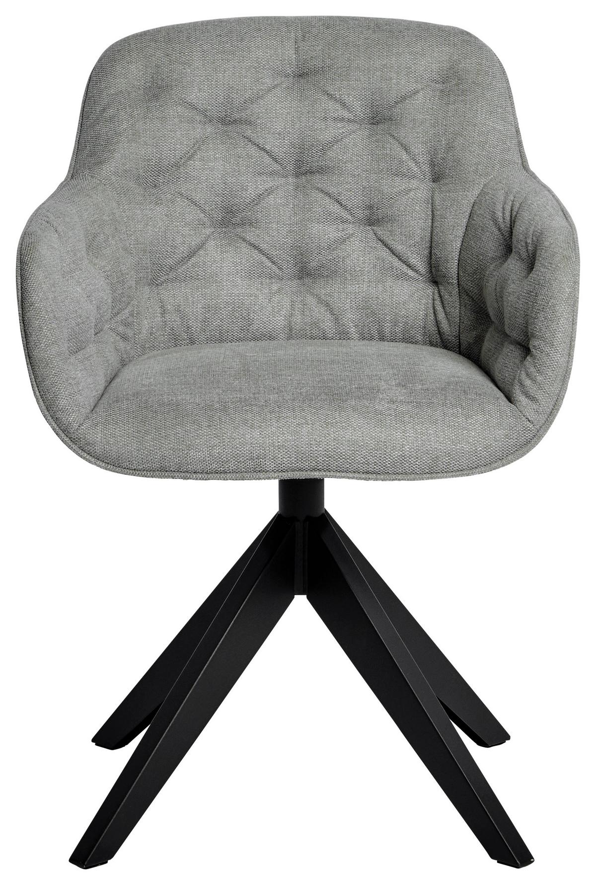 Armlehnstuhl Kensington Hellgrau/schwarz B: 57,5 Cm - Hellgrau/Schwarz, MODERN, Kunststoff/Textil (57,5/59,5/80,5cm) - Livetastic
