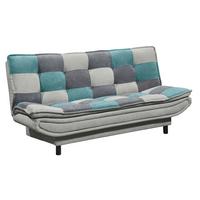 Schlafsofa Mit Bettkasten Patch, Mischgewebe - Türkis/Schlammfarben, Basics, Holzwerkstoff/Textil (188/90/89cm) - MID.YOU