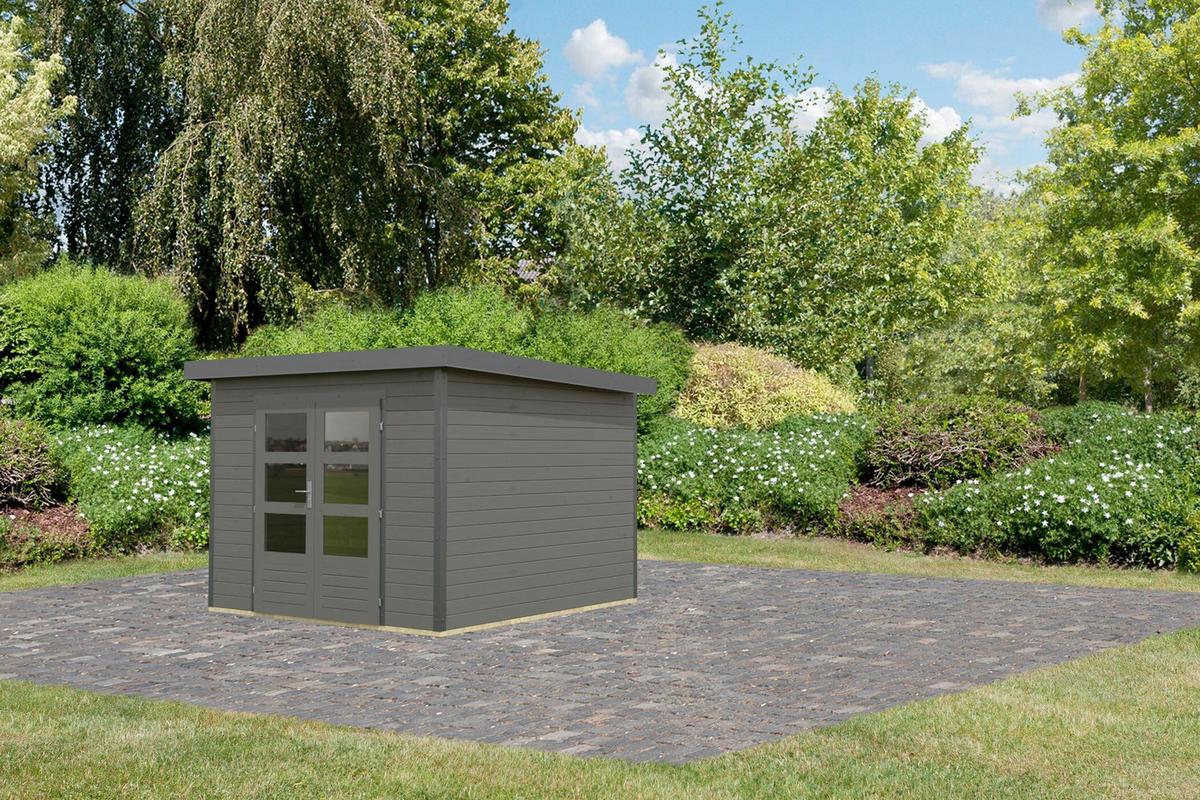 Gartenhaus Aetos 271/218/271 cm - Anthrazit/Grau, Basics, Holz/Metall (271/218/271cm)
