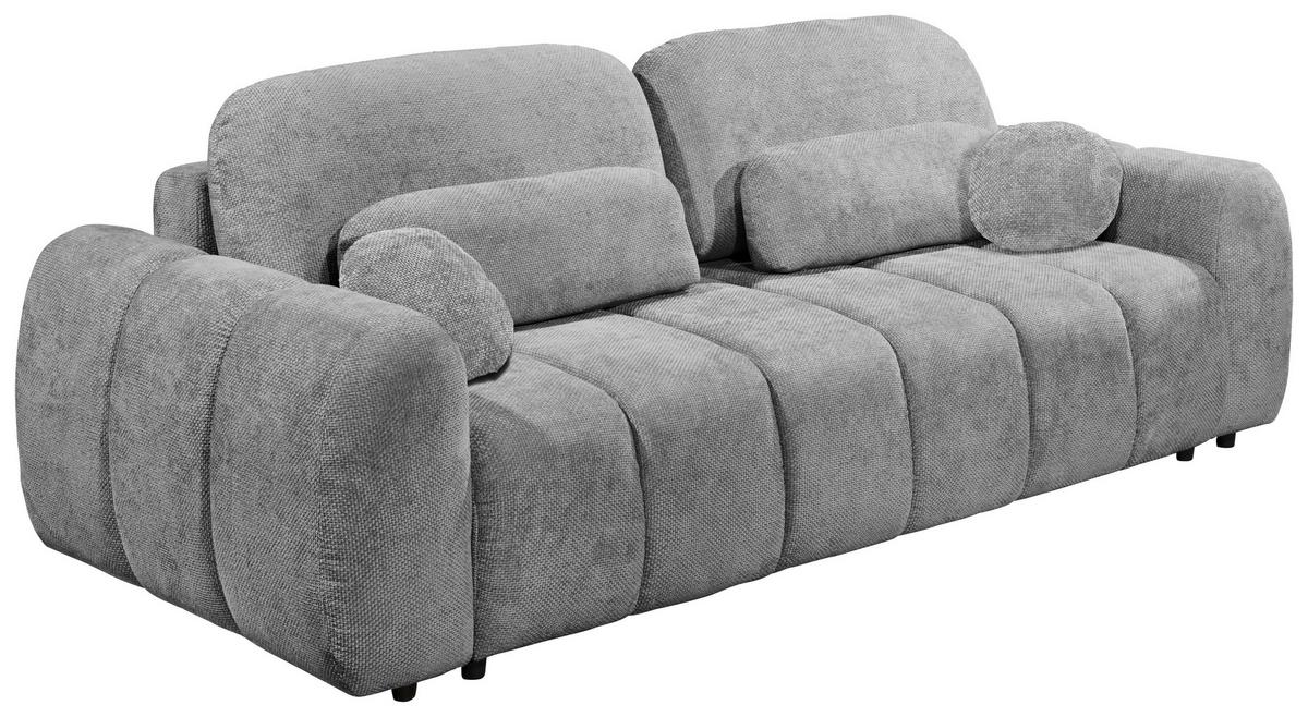 Schlafsofa Bubble Grau B: 256 Cm - Schwarz/Grau, Design, Textil (256/76/112cm) - MID.YOU