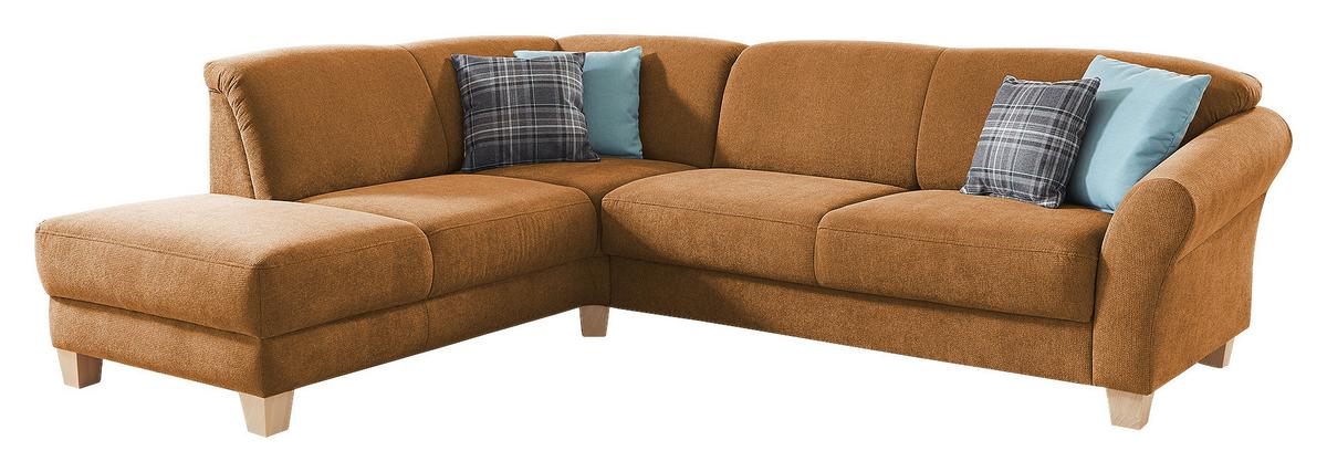 Ecksofa Gotland terracotte, 212x257 cm - Terracotta/Naturfarben, KONVENTIONELL, Textil (212/257cm) - Sit & More