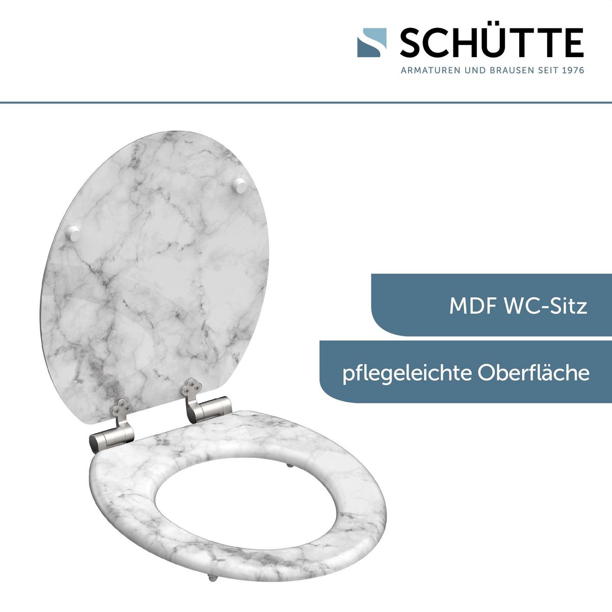 Wc-sitze Grau/weiß B: 43,5 Cm - Weiß/Grau, Design, Holzwerkstoff (43,5/5,5/37,5cm) - Schütte