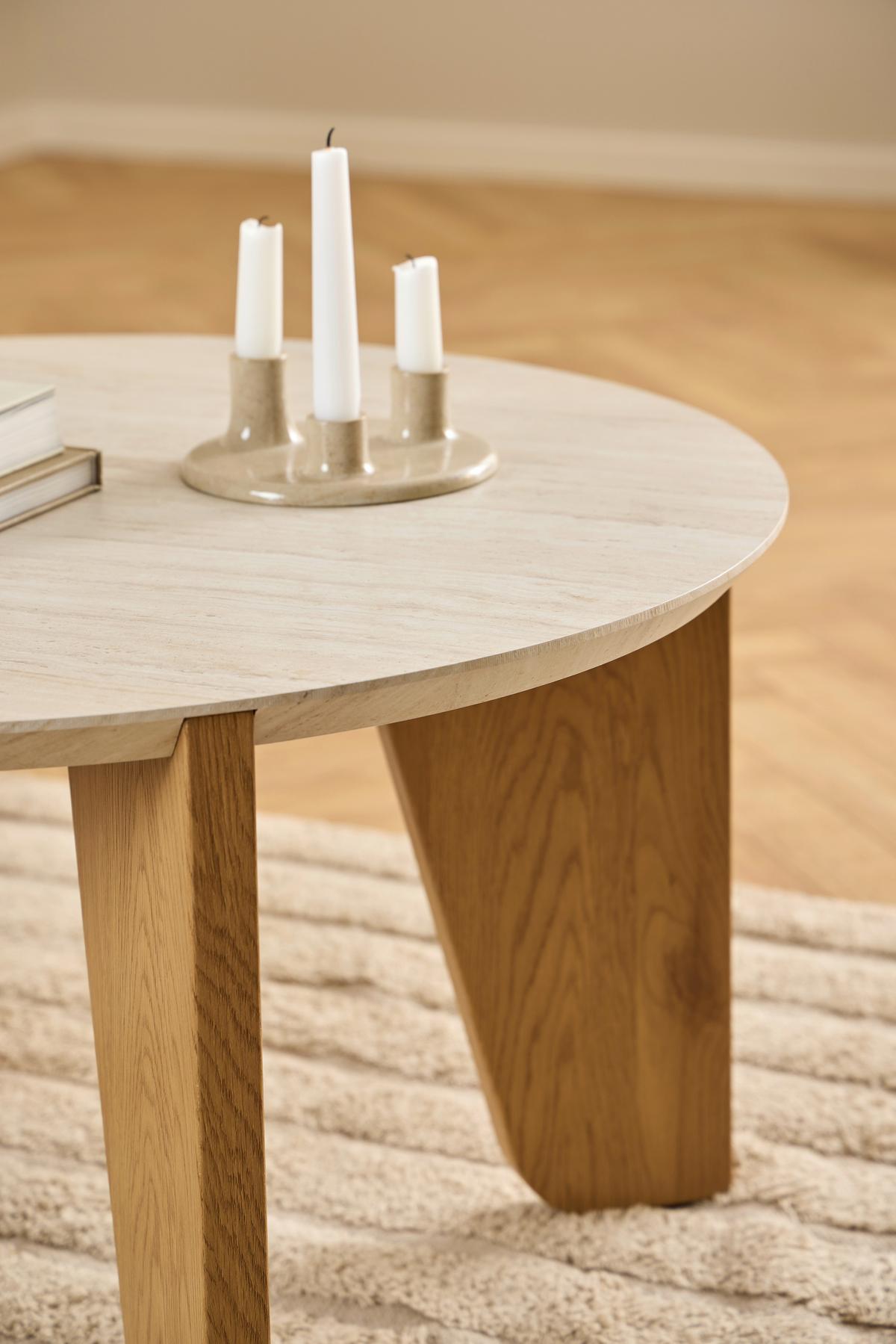 Couchtisch Dockland Beige/Wildeiche L: 80cm - Wildeiche/Beige, Design, Holzwerkstoff (80/80/45cm) - MID.YOU