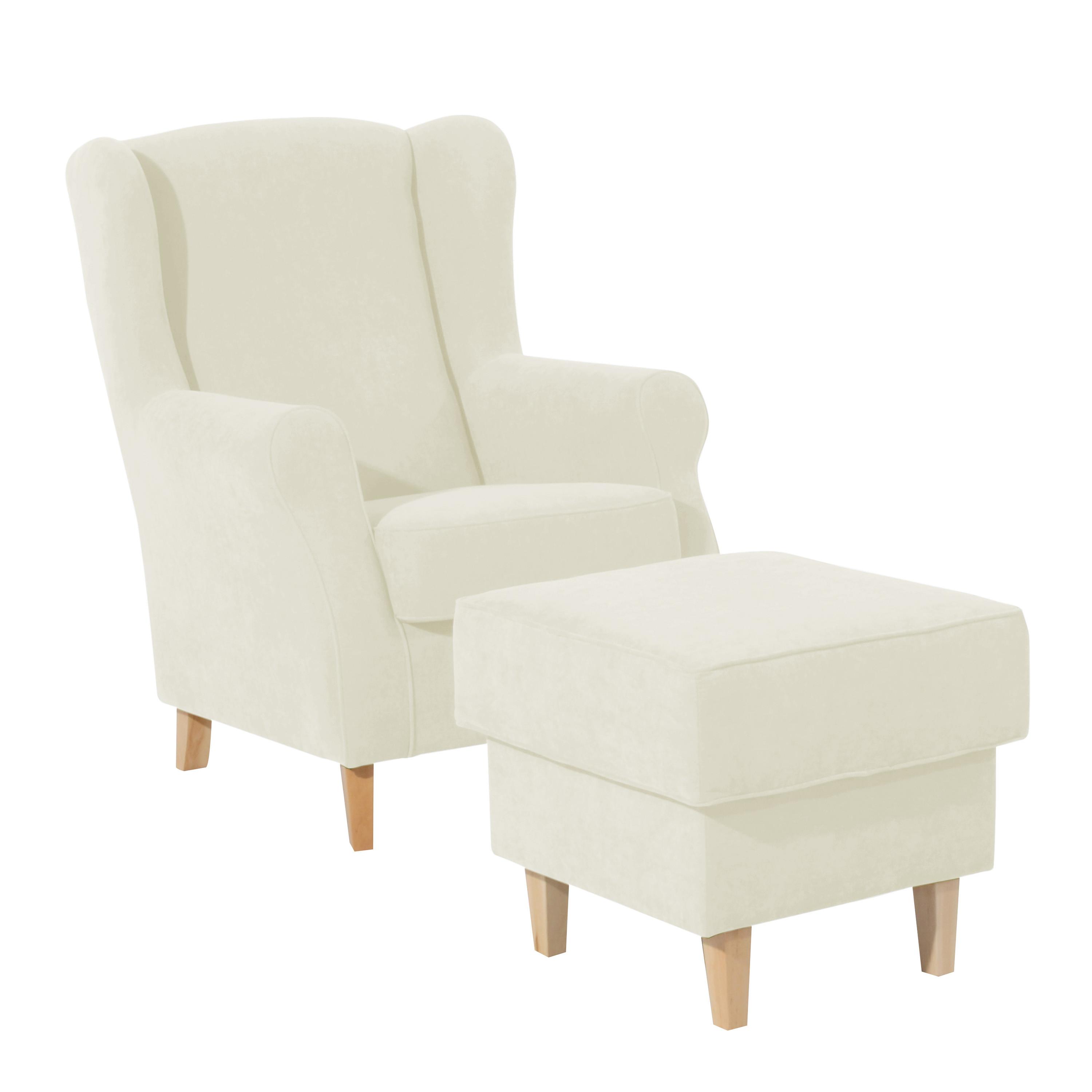 Hocker Lorris - Buchefarben/Creme, Design, Textil (53/45/53cm) - Max Winzer