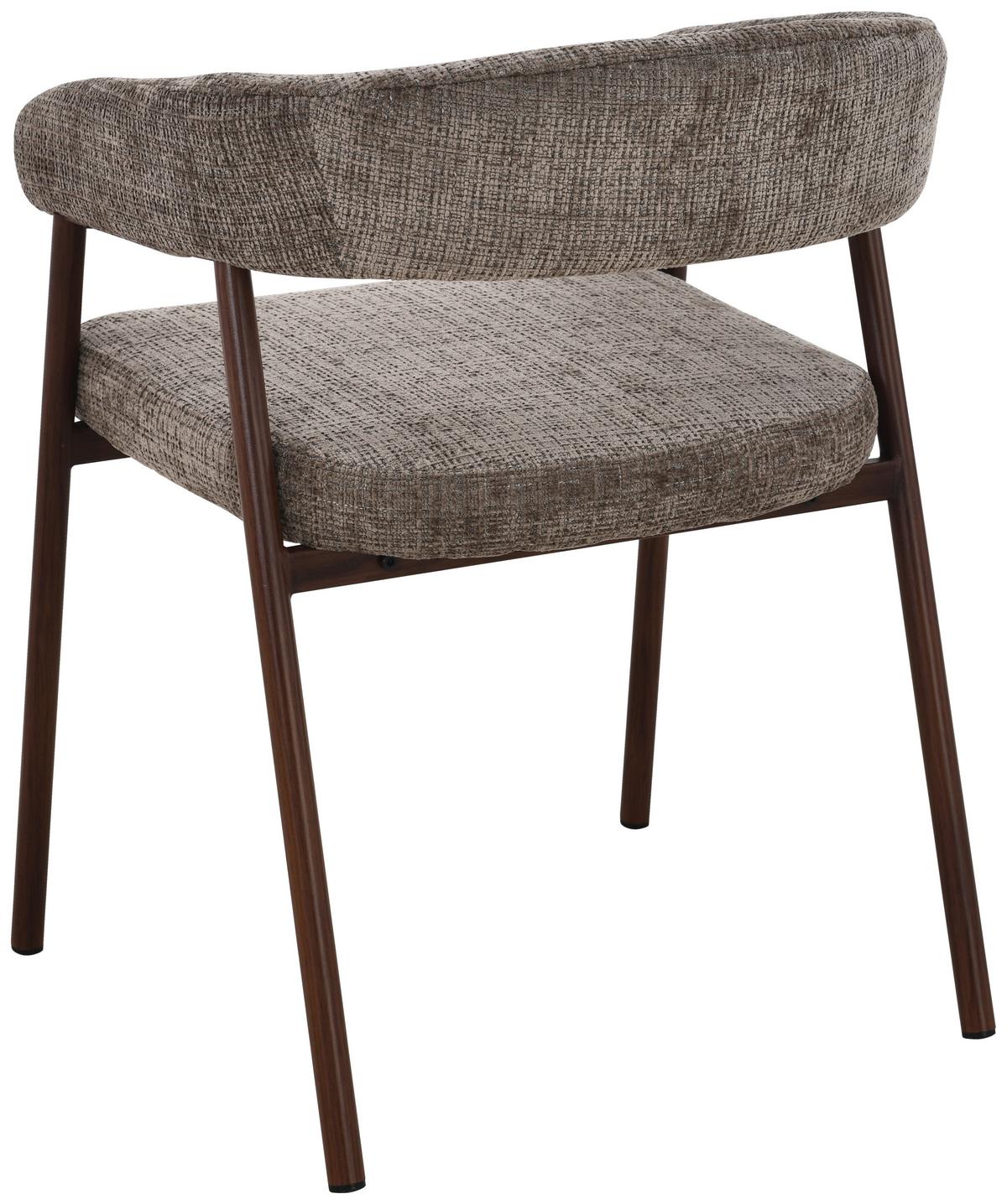Armlehnstuhl Flora Braun/Walnussfarben B: 56 cm - Walnussfarben/Braun, MODERN, Holz/Textil (56/77/58cm) - Livetastic