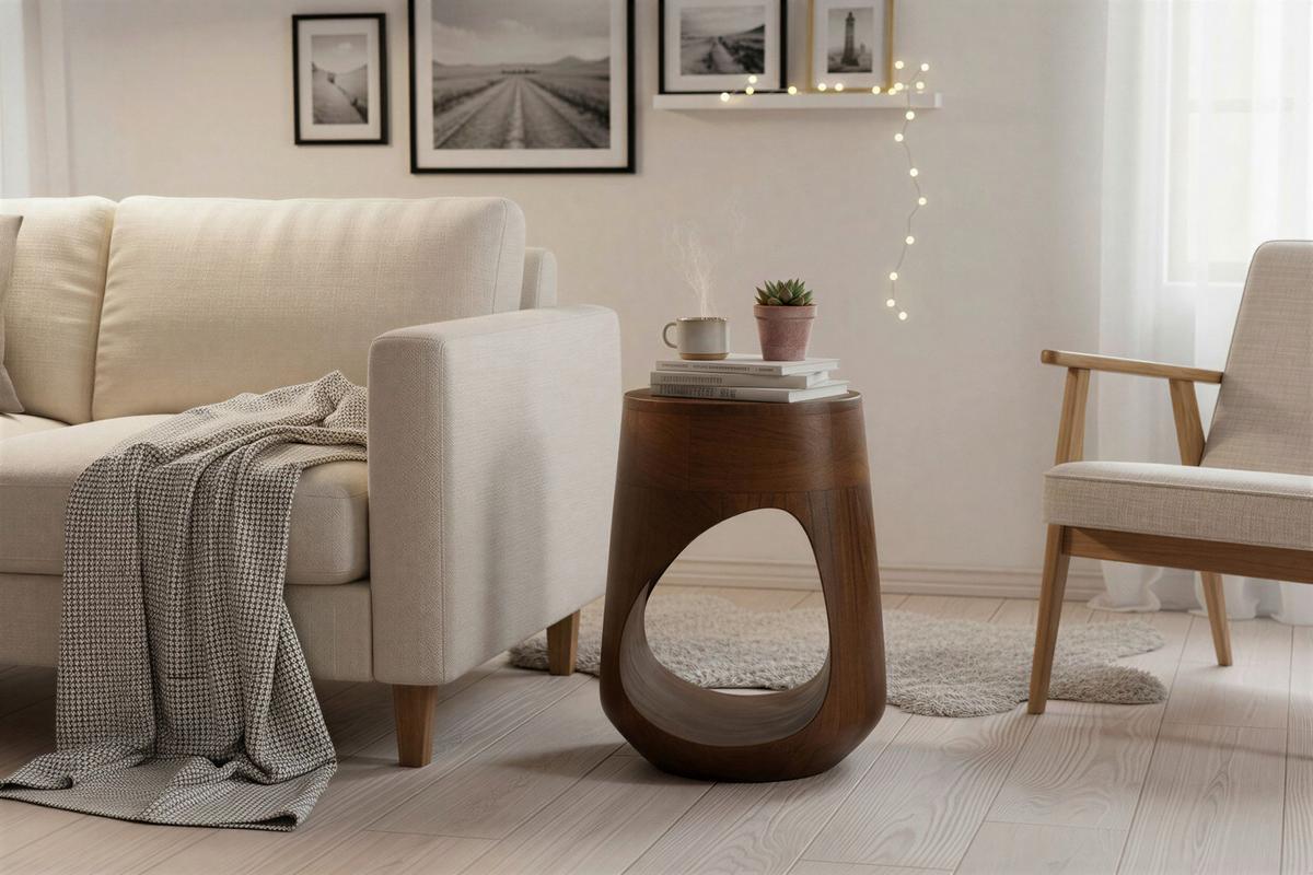 Beistelltisch Braun B: 32 cm - Braun, Design, Holz (32/32/46cm) - MID.YOU