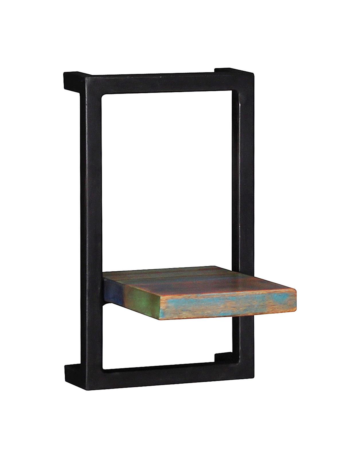 Wandregal Multicolor/Schwarz B: 20cm - Multicolor/Schwarz, Design, Holz/Metall (20/35/25cm) - MID.YOU
