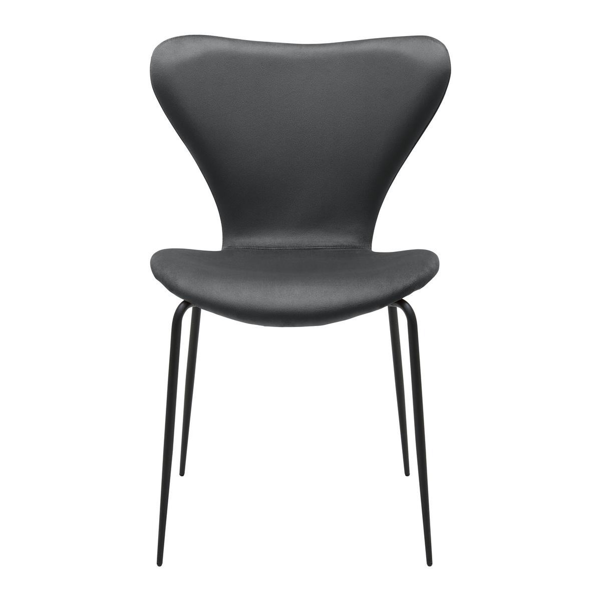 Jedálenská stolička ALICIA tmavá sivá - čierna/tmavosivá, Modern, kov/drevo (53/82,5/53cm) - Bessagi Home