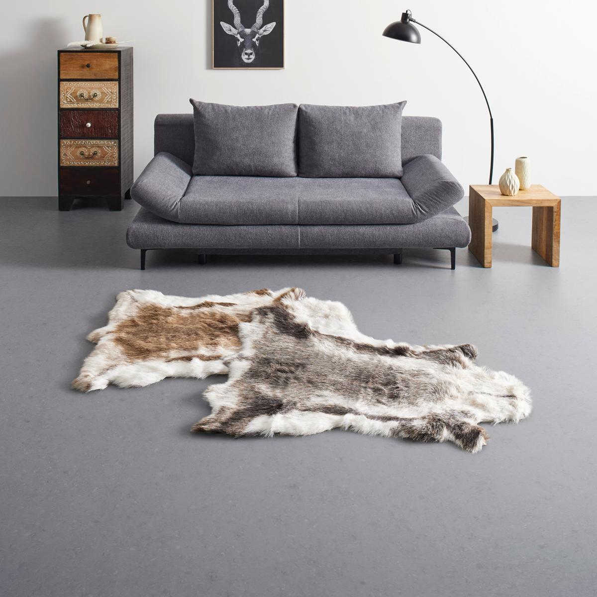 UMĚLÁ KOŽEŠINA Rudolf, 90/110cm, hnědá - hnědá, Moderní, kožešina/textil (90/110cm) - Modern Living