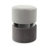 Hocker Pouf Samt Schwarz/Grau H: 46 cm - Dunkelgrau/Hellgrau, Basics, Holz/Holzwerkstoff (35/46/35cm) - Kayoom