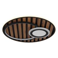 LED-Deckenleuchte Woody Schwarz Weiß Dunkelbraun - Dunkelbraun/Schwarz, Natur, Holzwerkstoff/Kunststoff (50/8cm) - Globo