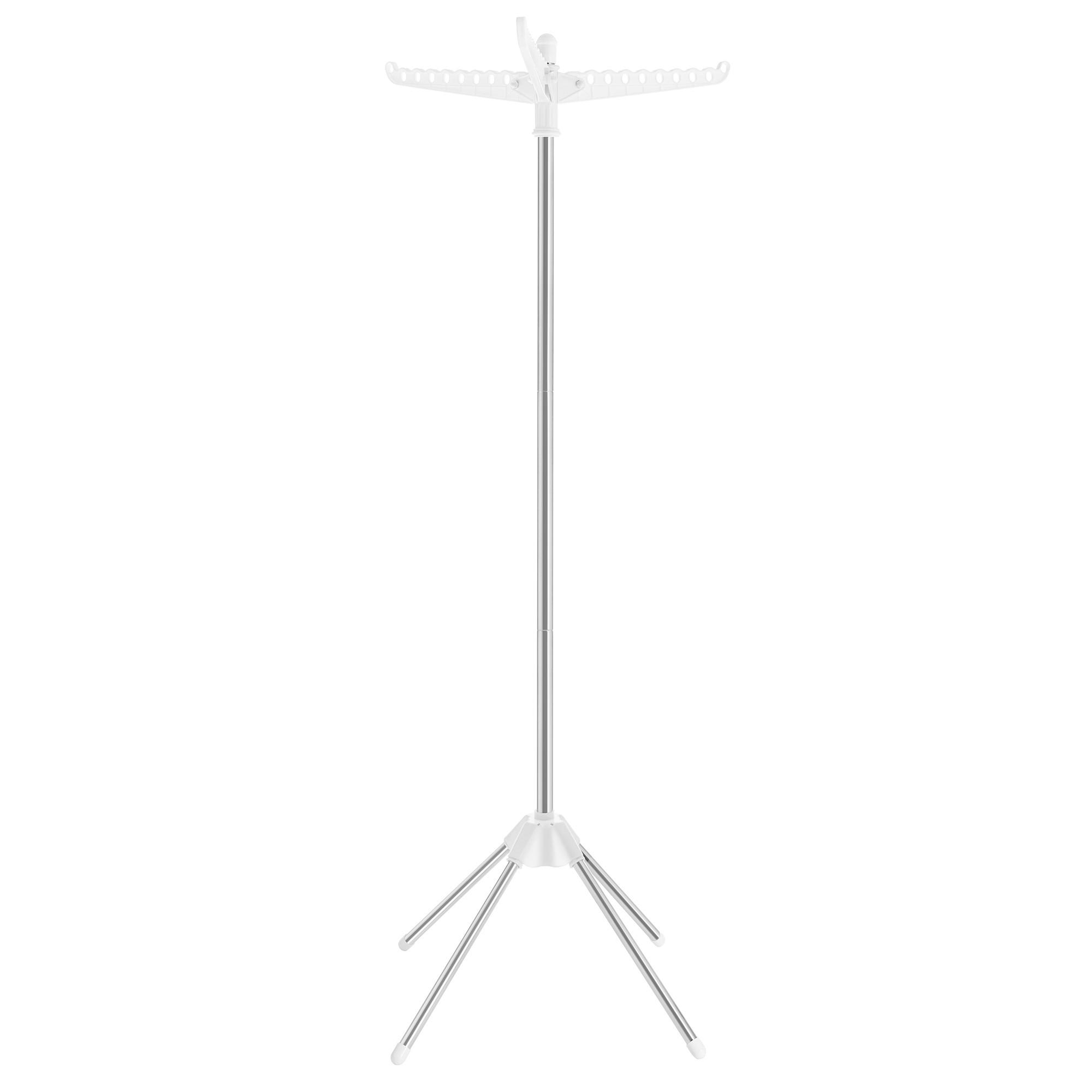 Kleiderständer Silberfarben/weiß B: 65 Cm - Silberfarben/Weiß, Basics, Kunststoff/Metall (65/151,5/65cm)