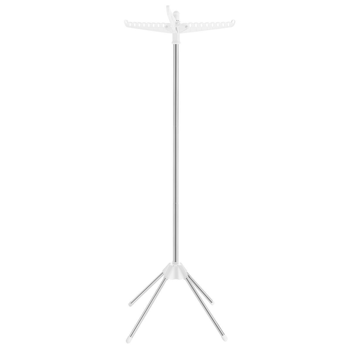 Kleiderständer Silberfarben/weiß B: 65 Cm - Silberfarben/Weiß, Basics, Kunststoff/Metall (65/151,5/65cm)