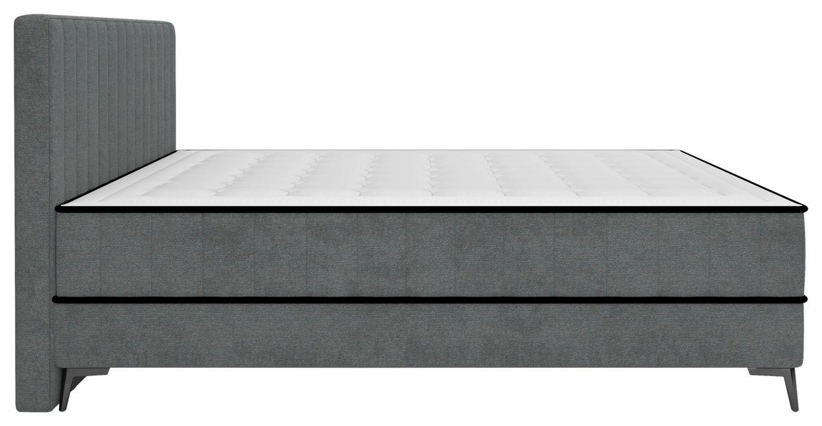 Čalouněná postel SANTI 160x200, tmavě šedá - černá/tmavě šedá, Moderní, kov/dřevo (160cm)