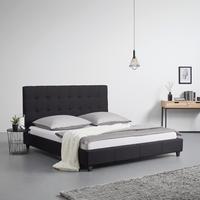 Čalouněná manželská postel FREDERICO, 180x200, černá - černá, Moderní, kov/dřevo (180/200cm) - Bessagi Home