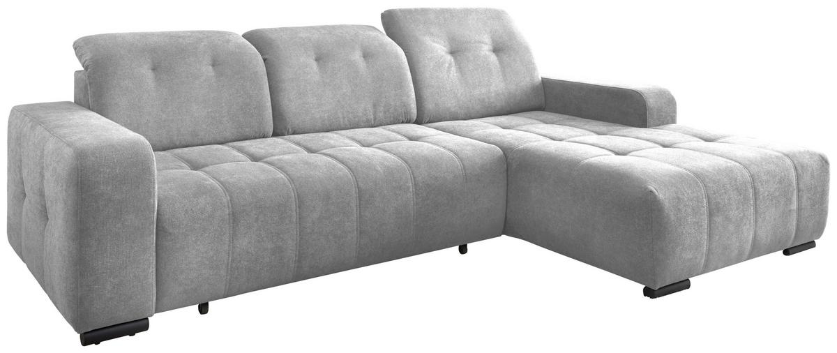 Ecksofa Vicari Grau S: 185x292 Cm - Schwarz/Grau, MODERN, Textil (185/292cm) - Livetastic