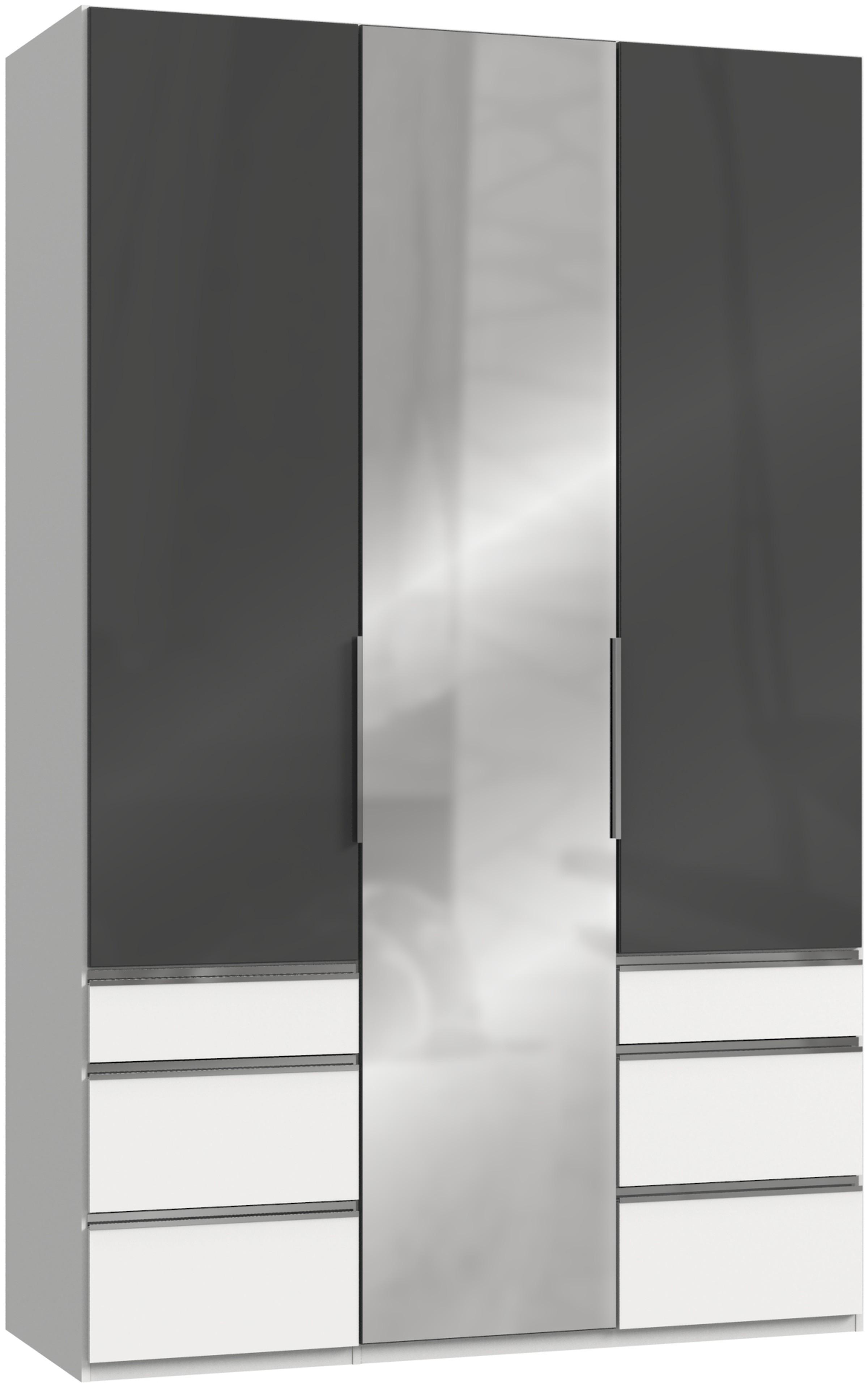 Drehtürenshrank 150cm Level, Grau/weiß