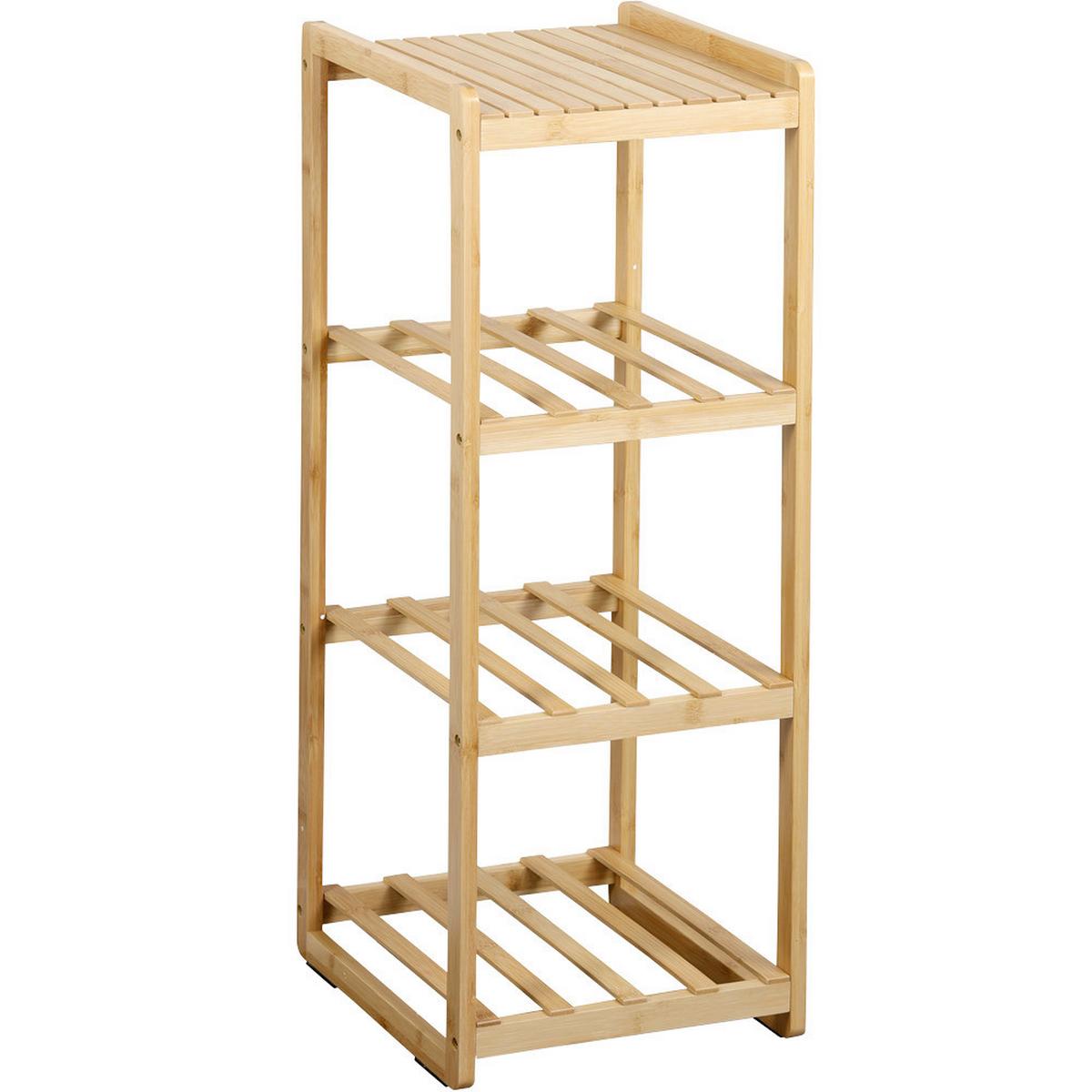 REGAL Bambus/Weiß B: 29,5cm - Naturfarben/Weiß, Basics, Naturmaterialien/Textil (29,5/87/33,5cm) - Kesper