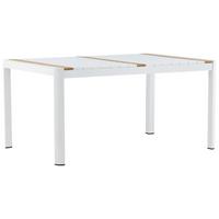 Gartentisch Togo Teakholz/metall L 90 Cm - Weiß, KONVENTIONELL, Holz/Metall (150/90/75cm) - Gardenson