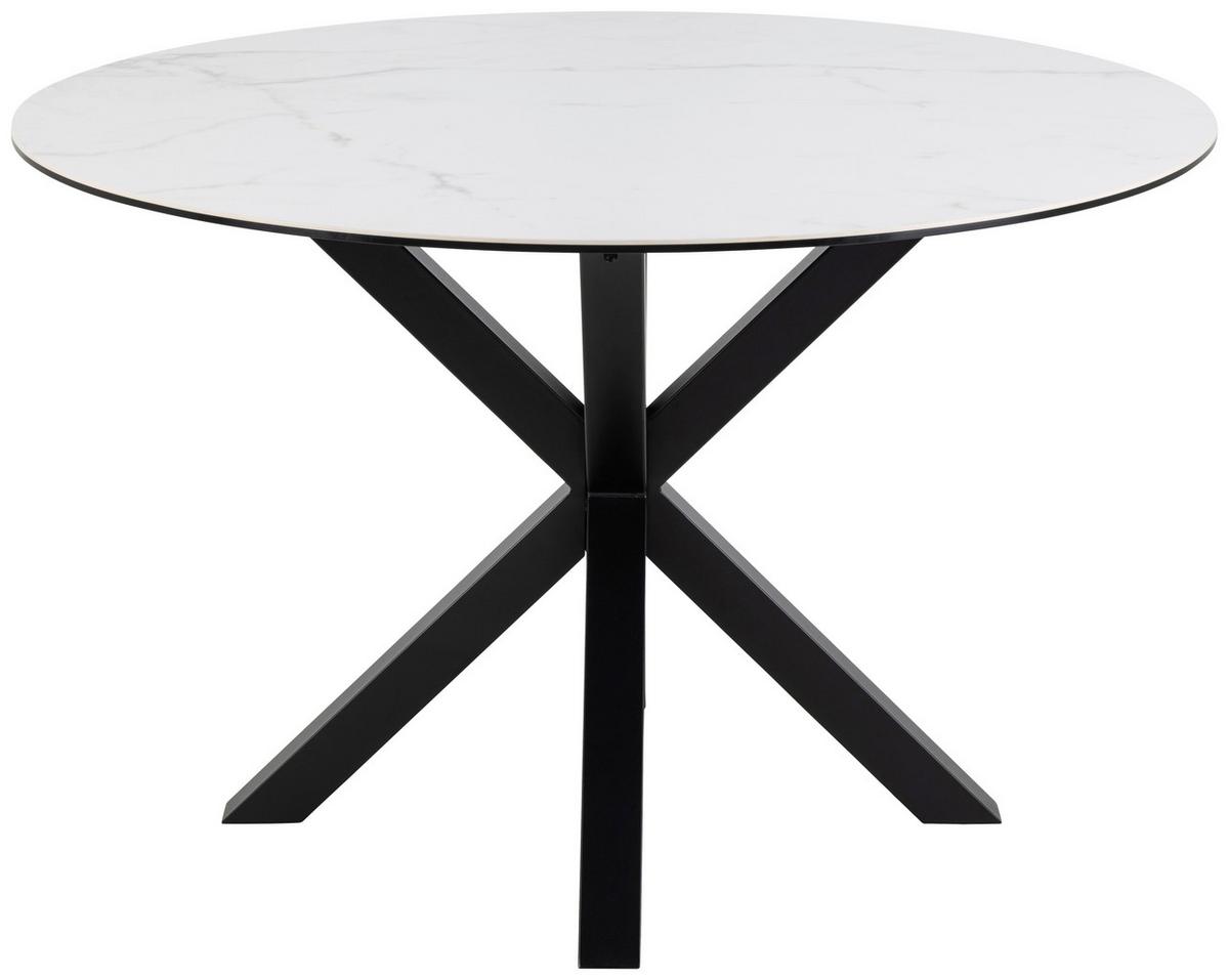 Esstisch Heaven 119x75,5cm Schwarz/weiß - Schwarz/Weiß, Trend, Keramik/Metall (119/75,5cm) - MID.YOU