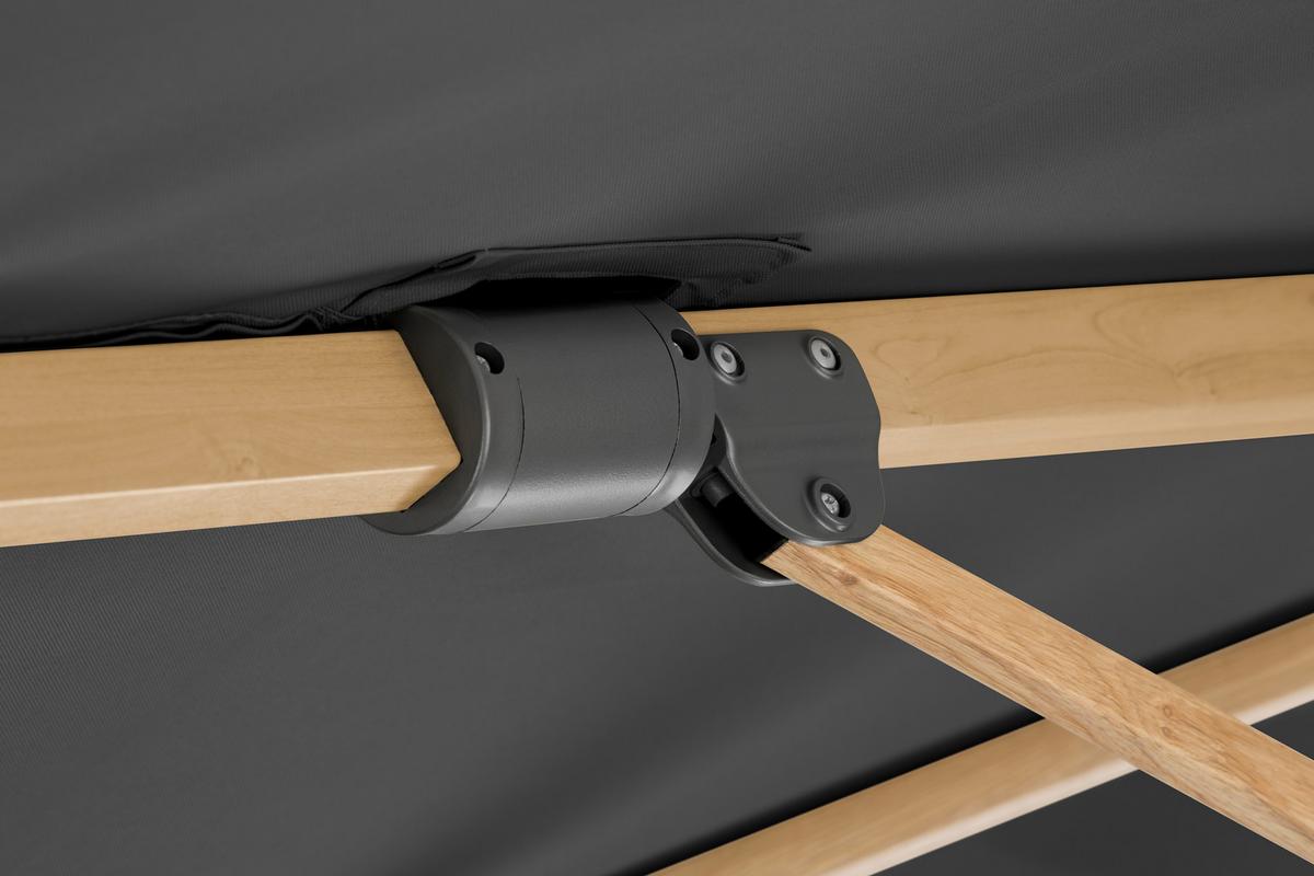 Ampelschirm Rhodos Twist W Bxhxt: 358x263x300 Cm Anthrazit - Eichefarben/Anthrazit, Basics, Textil/Metall (358/263/300cm) - Schneider