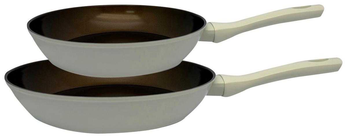 Pfannenset 2-teilig Metall/Kunststoff - Creme/Kupferfarben, Basics, Kunststoff/Metall - James Wood