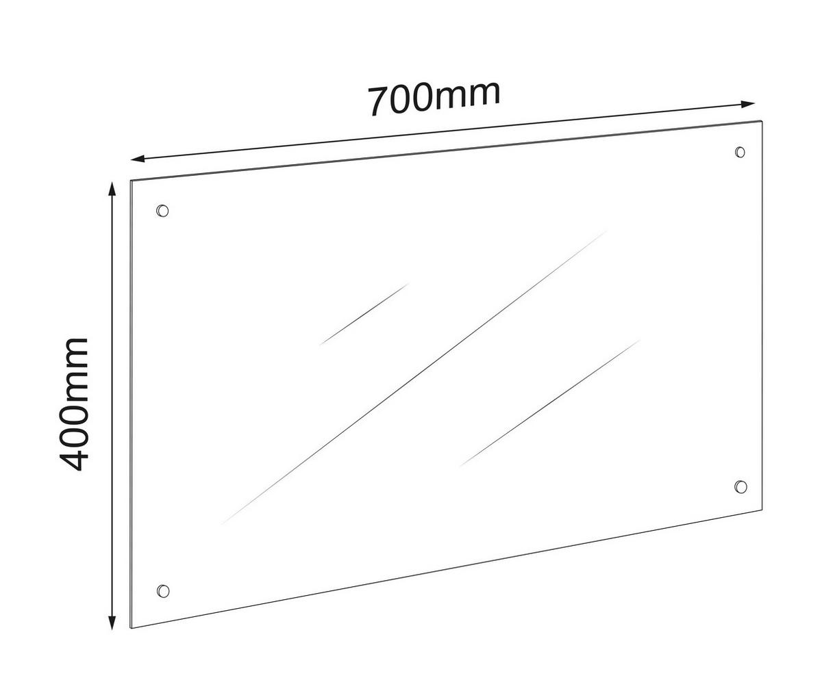 KÜCHENRÜCKWAND Glas matt B: 70cm - Transparent, Trend, Glas (70/40cm) - MID.YOU