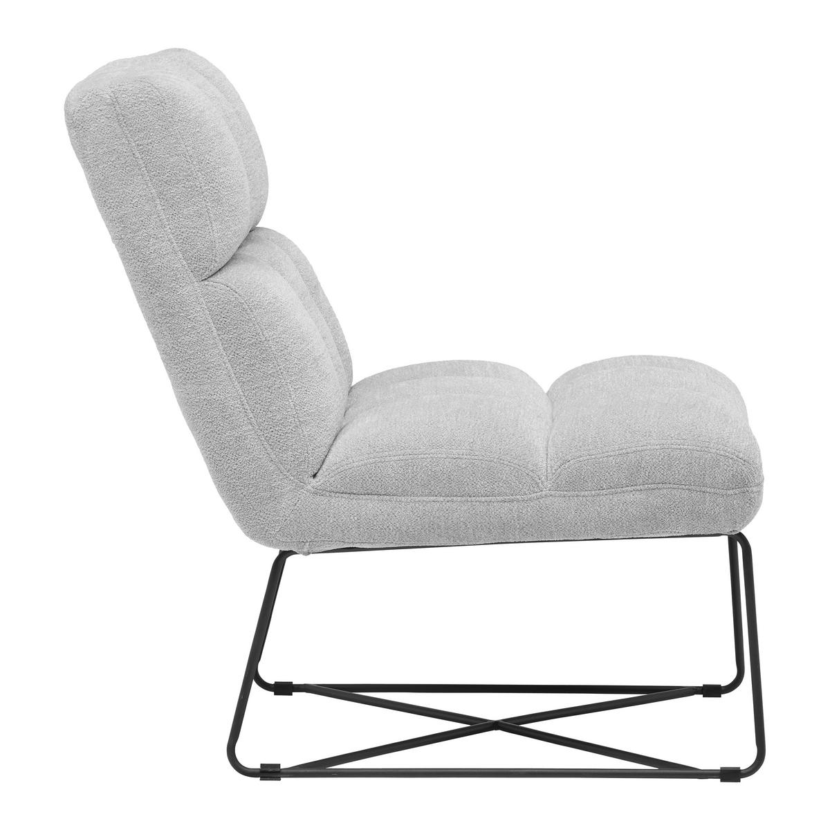 Relaxačné kreslo sivé MARCO - čierna/svetlosivá, Modern, kov/textil (62/86/87cm) - Based