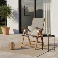 Gartensessel Klappbar Acapulco Akazie/textil - Grau/Akaziefarben, ROMANTIK / LANDHAUS, Holz/Textil (61,5/110,5/68cm) - Gardenson