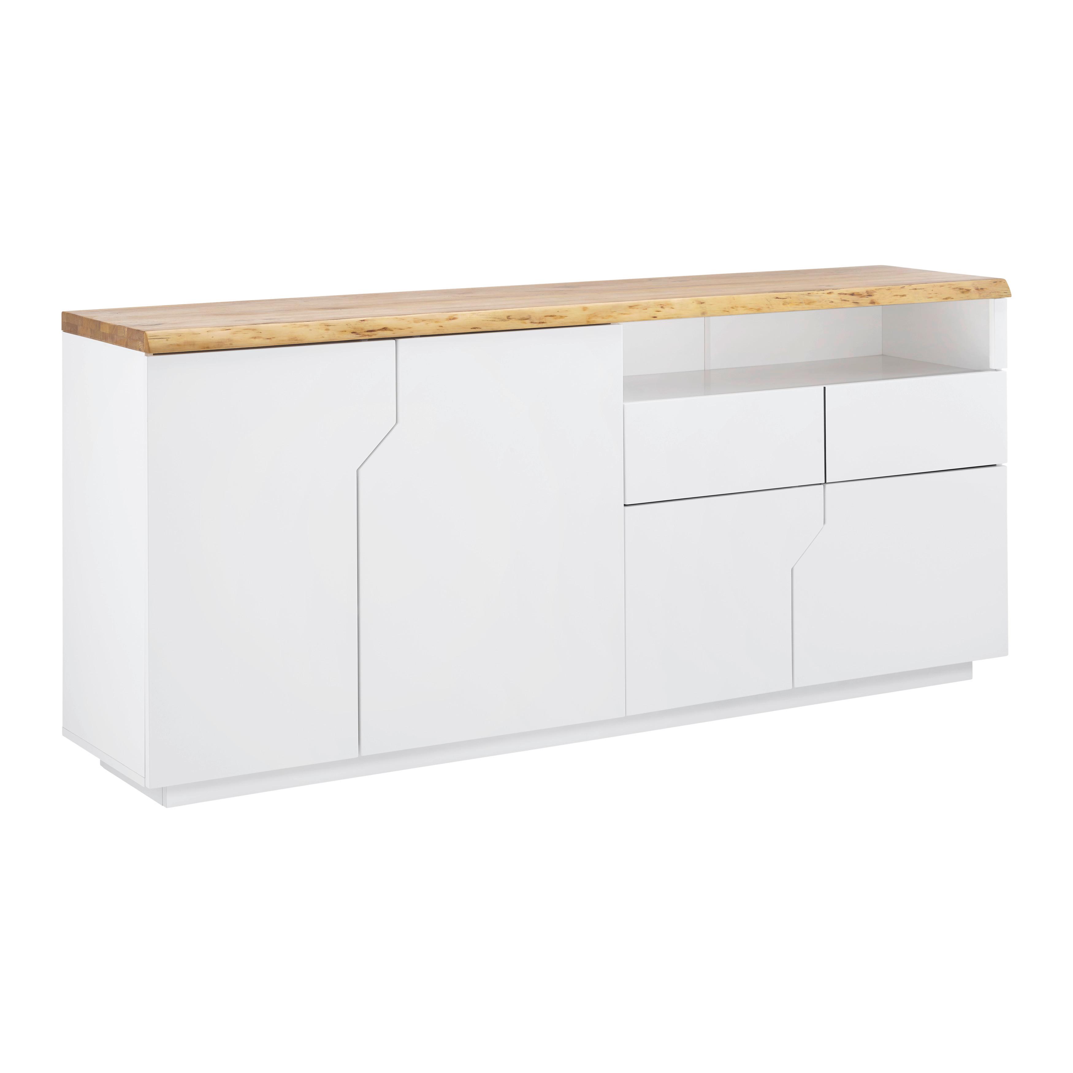 Komoda CARLOS - biela/farba duba, Modern, drevo (180/80,5/42cm) - Modern Living