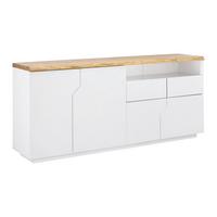 Komoda CARLOS - biela/farba duba, Modern, drevo (180/80,5/42cm) - Modern Living