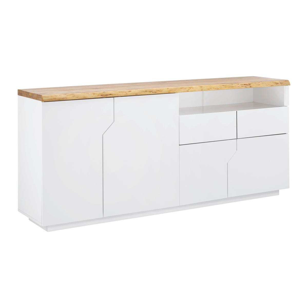 Komoda CARLOS - biela/farba duba, Modern, drevo (180/80,5/42cm) - Modern Living