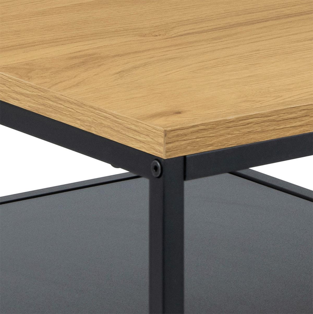 Couchtisch Gila 0000102167 - Eichefarben/Schwarz, Design, Holzwerkstoff/Metall (90/60/42cm) - Livetastic