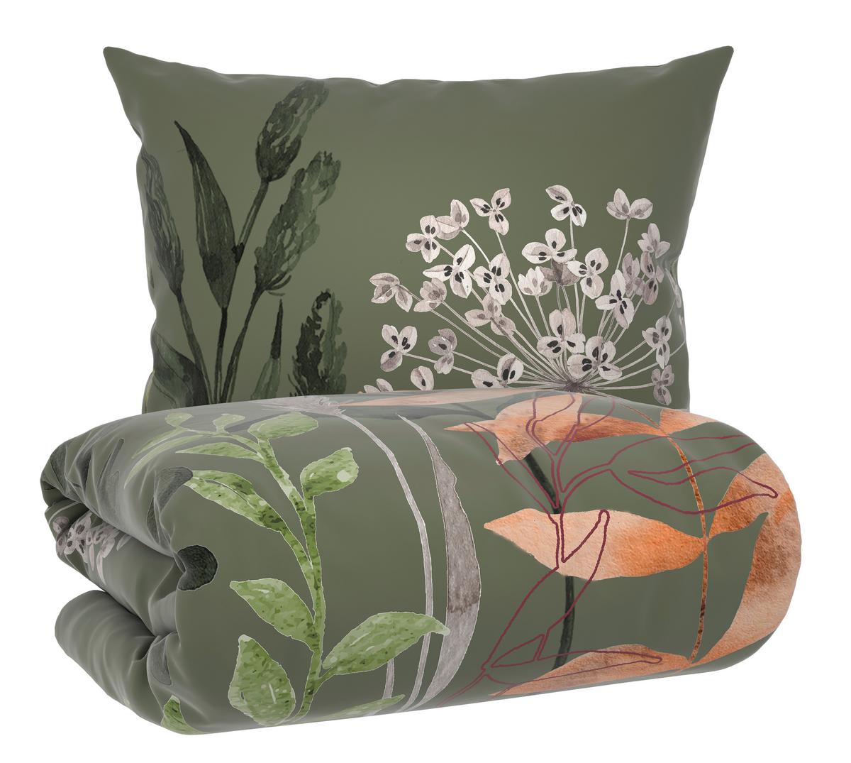POSTEĽNÁ BIELIZEŇ LEAVI - zelená, Modern, textil (140/200cm) - Mömax