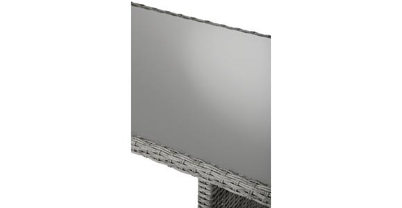Loungegarnitur 6-Tlg Malta Rattan-Optik/Glas mit Kissen - Dunkelgrau/Grau, MODERN, Glas/Kunststoff (145/68/70cm) - Beldano