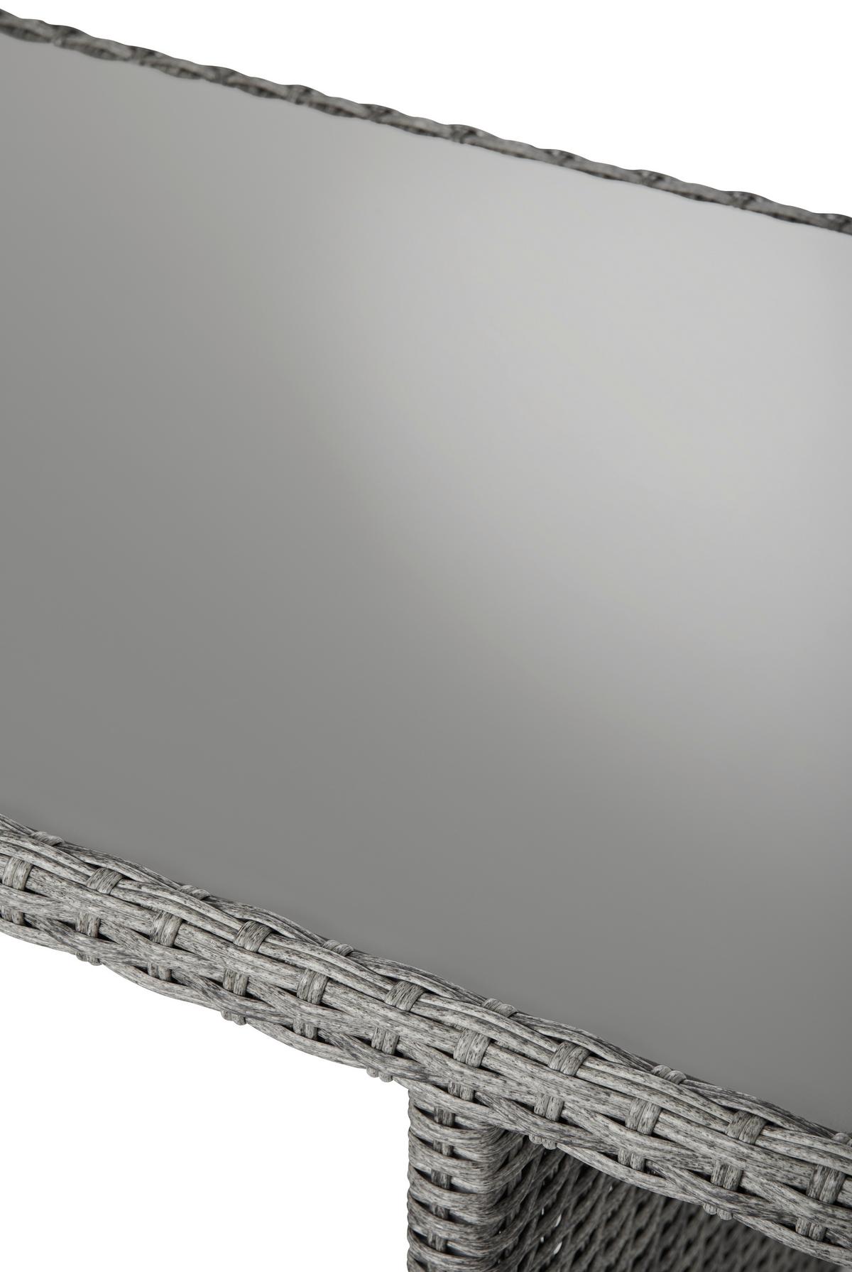 Lounge Garnitúra Malta - sötétszürke/szürke, Modern, műanyag/Üveg (145/68/70cm) - Beldano