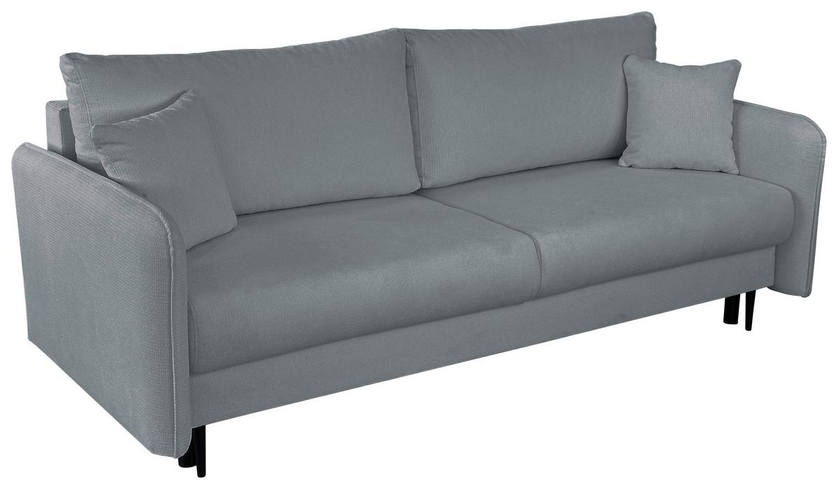 Schlafsofa Carine Mit Bettkasten Grau B: 216 Cm - Schwarz/Weiß, Design, Textil (216/96/102cm) - MID.YOU