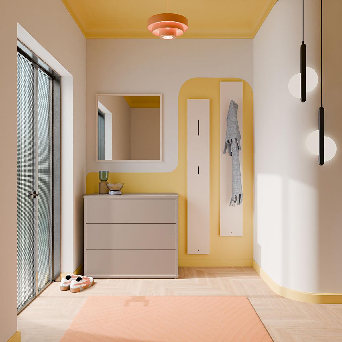 Komoda farba taupe - béžovohnedá, Modern, kompozitné drevo (94,8/83,1/41,5cm)