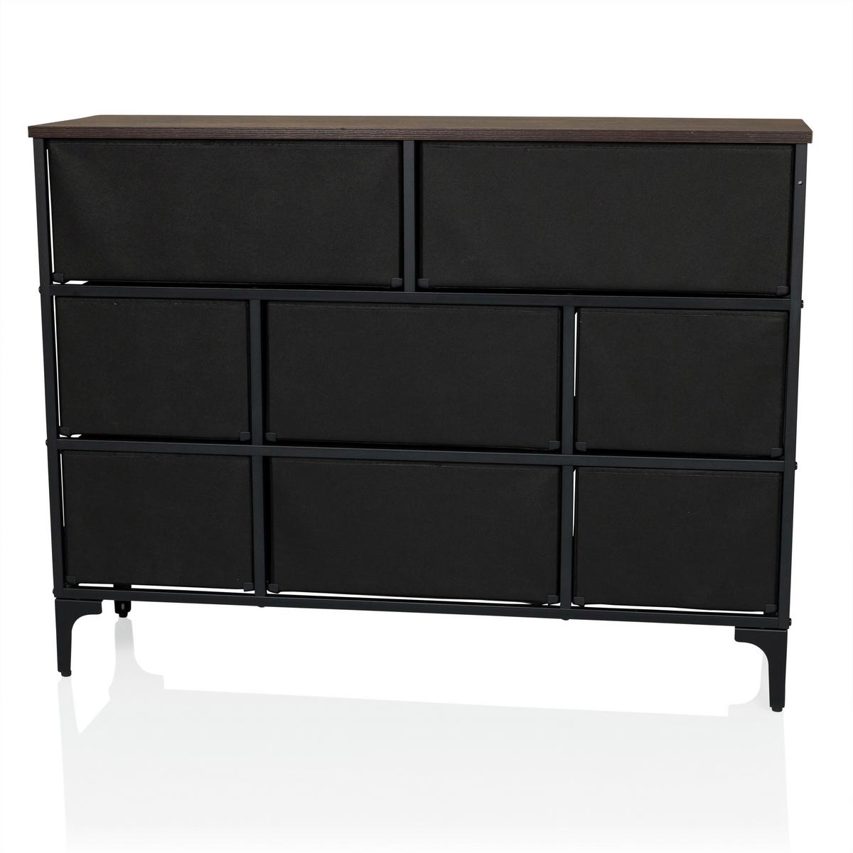 Kommode Ameriko Multicolor B: 102,5 Cm - Multicolor/Schwarz, MODERN, Holzwerkstoff/Textil (102,5/77,5/30cm) - MID.YOU