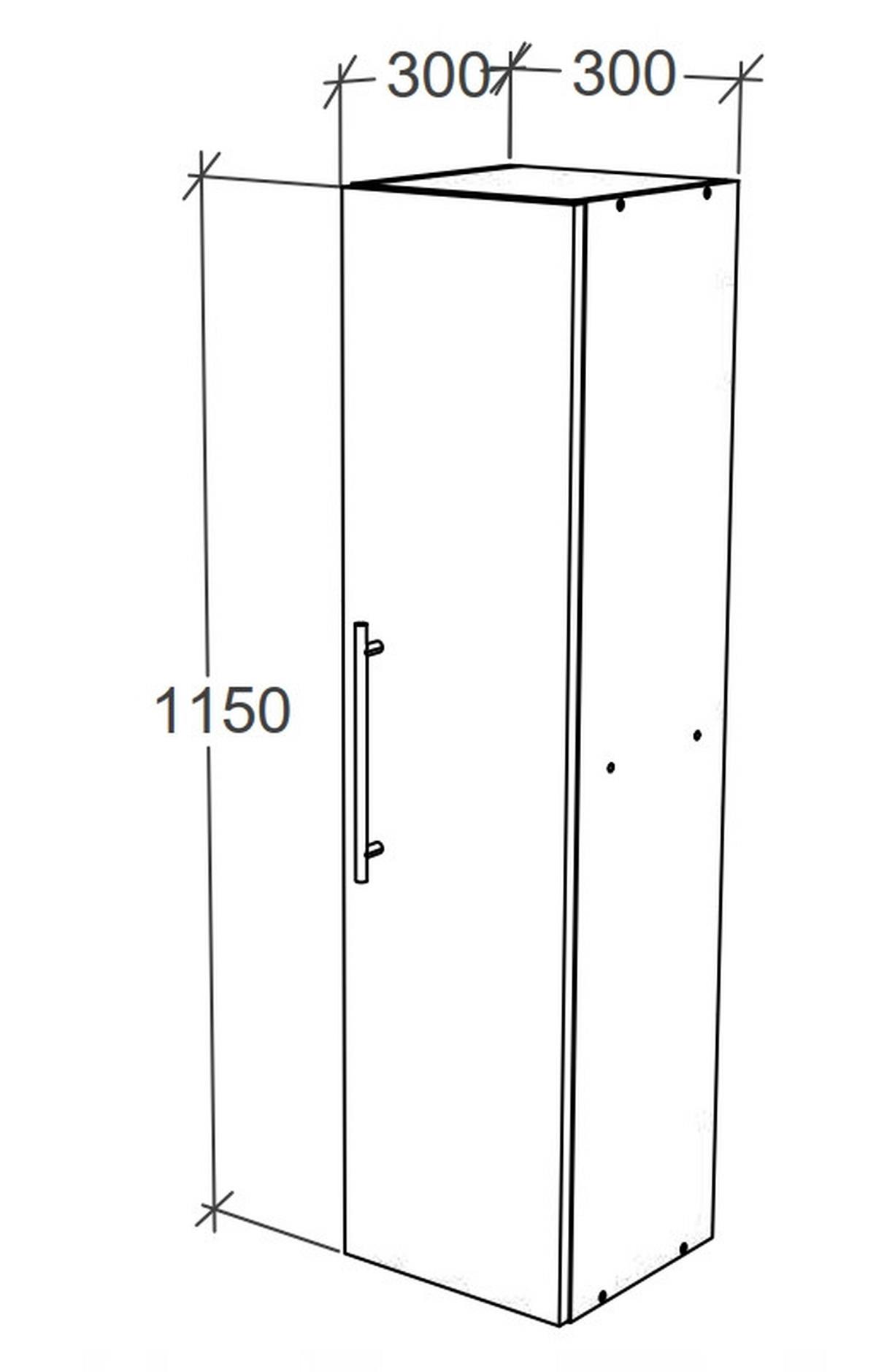 Hängeschrank Bad Arila XL BxH 30/115 cm, Anthrazit - Anthrazit, MODERN, Holzwerkstoff (30/115/30cm) - MID.YOU