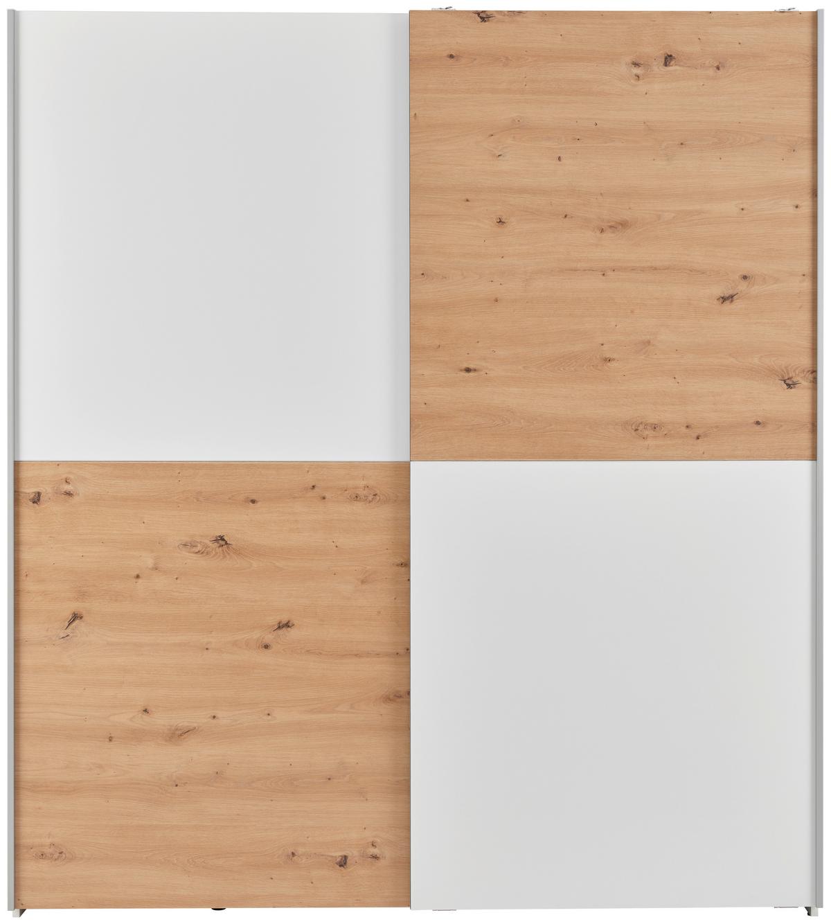 Tolóajtós Szekrény Time 170/190cm - Artisan tölgy/fehér, Basics, faalapú anyag (170/190/59cm) - Best Price