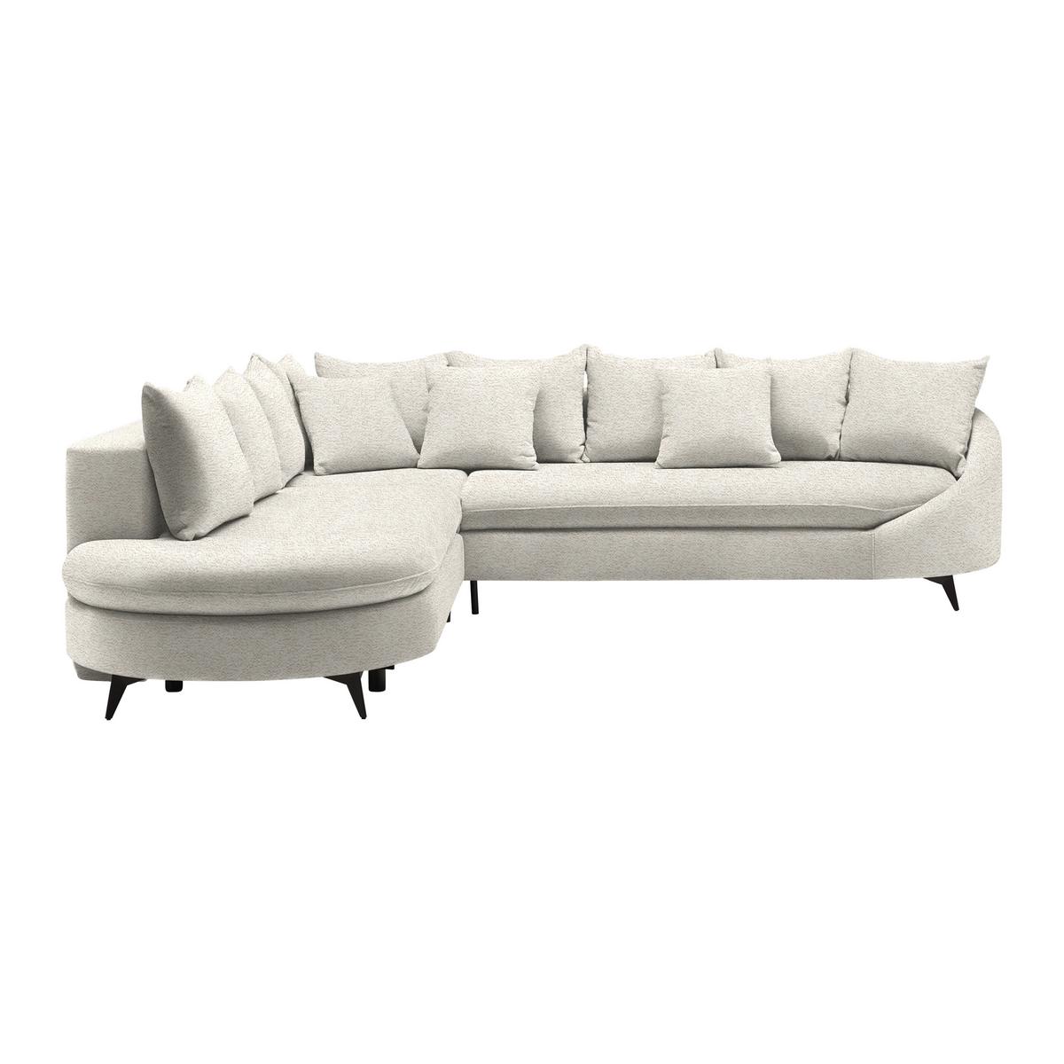 Rohová sedačka AXEL, levá, béžová tkanina - černá/béžová, Moderní, kov/textil (250/87/291cm) - Mömax