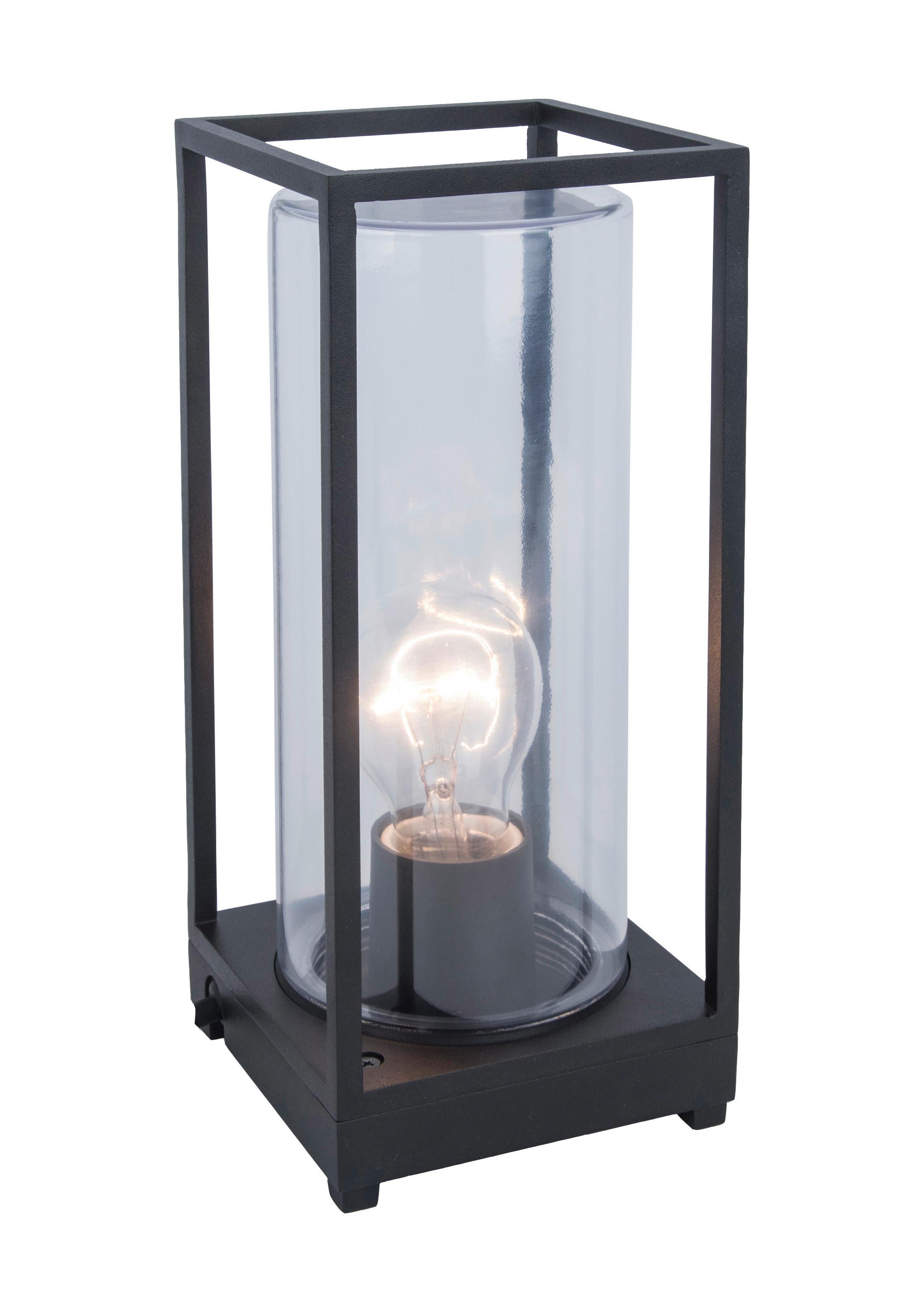 Außenleuchte Flair 40 W Glas/Aluminium - Klar/Schwarz, Basics, Glas/Metall (12/27,2/12cm)