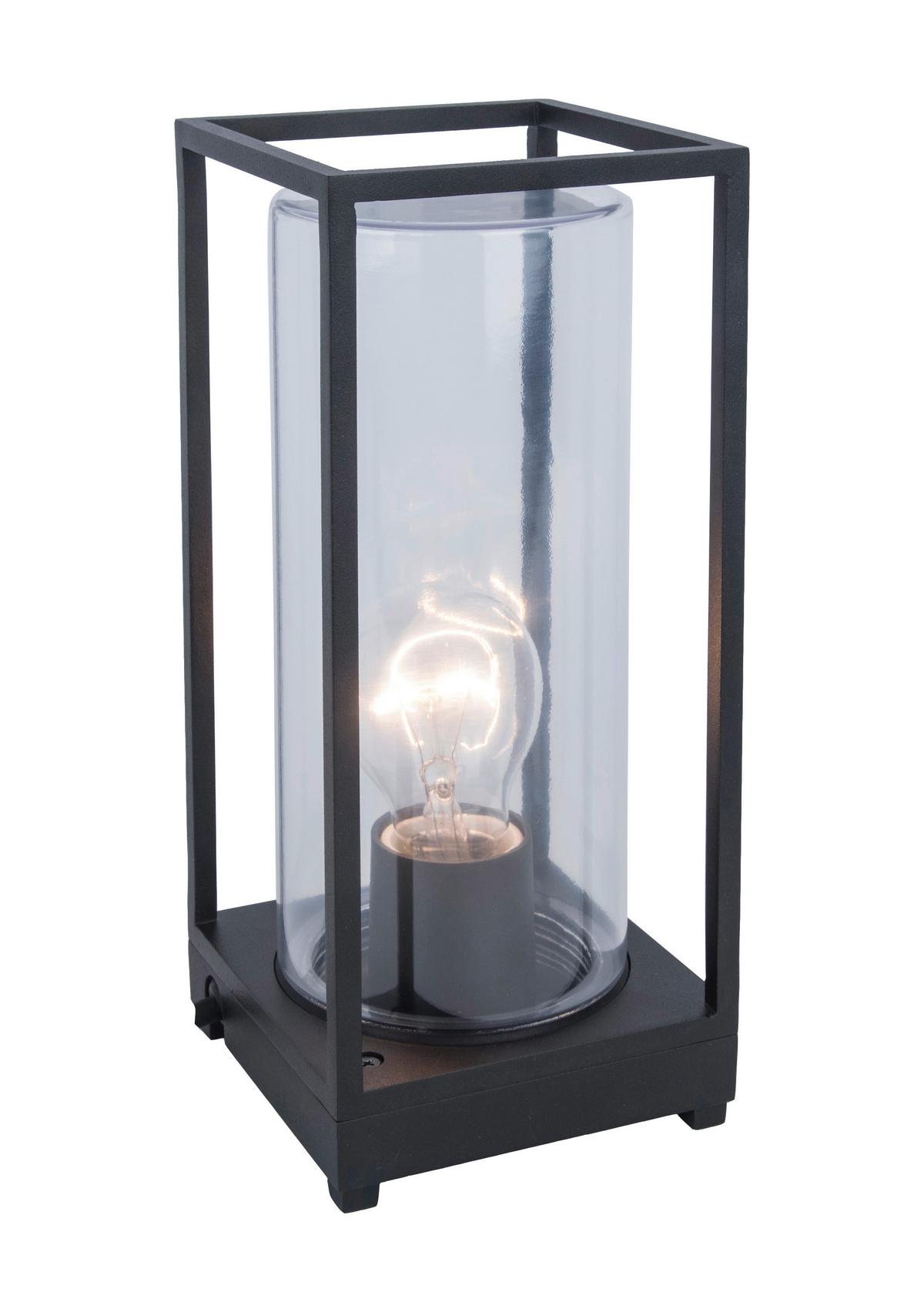 Außenleuchte Flair 40 W Glas/Aluminium - Klar/Schwarz, Basics, Glas/Metall (12/27,2/12cm)