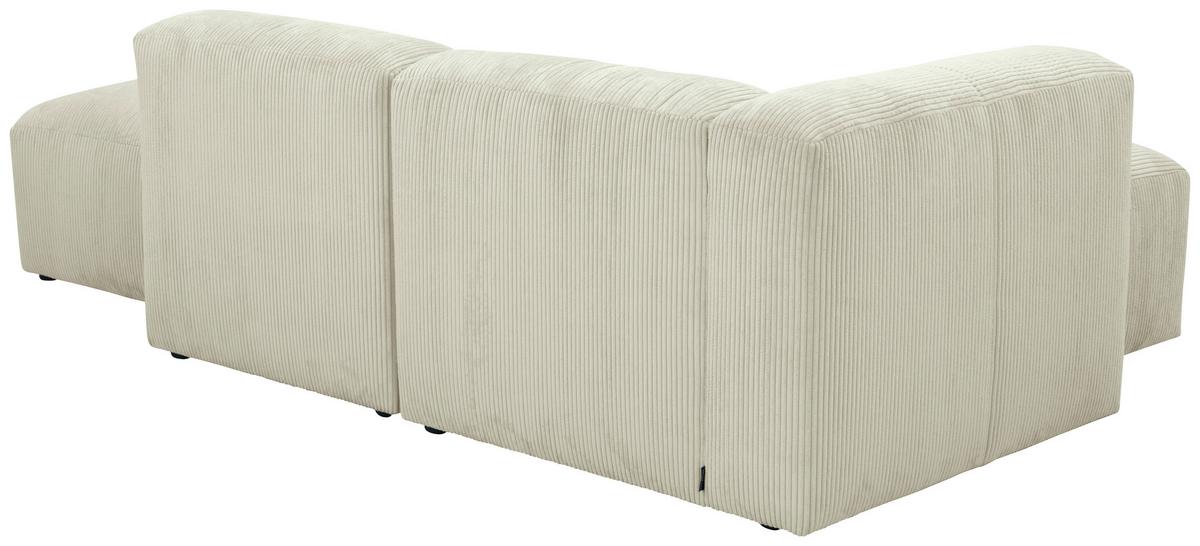 Ecksofa Lenata Creme Cord - Creme/Schwarz, Design, Textil (160/250cm) - Max Winzer