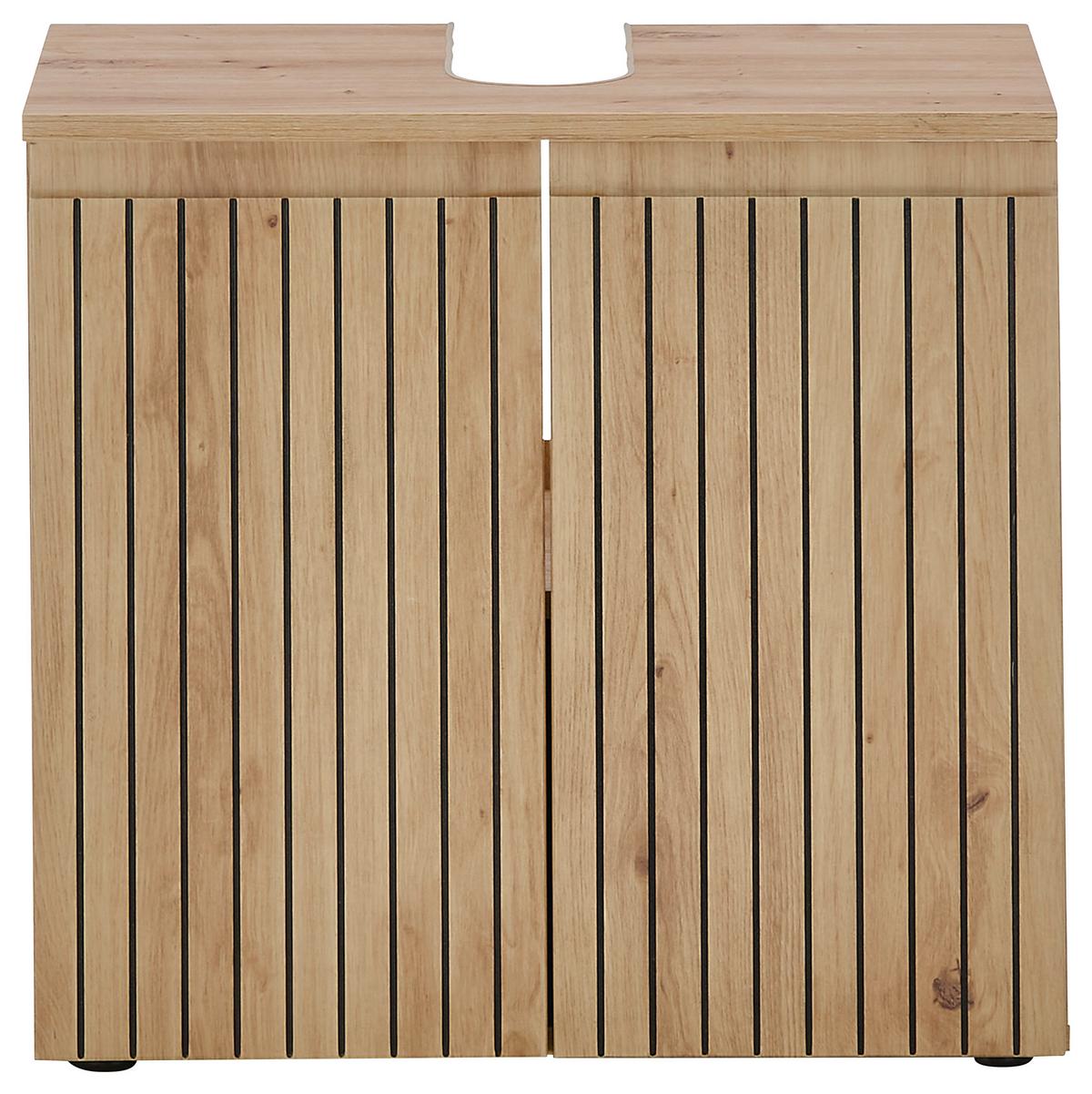 Waschbeckenunterschrank Austin B: 60 Cm Eiche Dekor - Schwarz/Eiche Artisan, MODERN, Holzwerkstoff (60/57/36cm) - MID.YOU